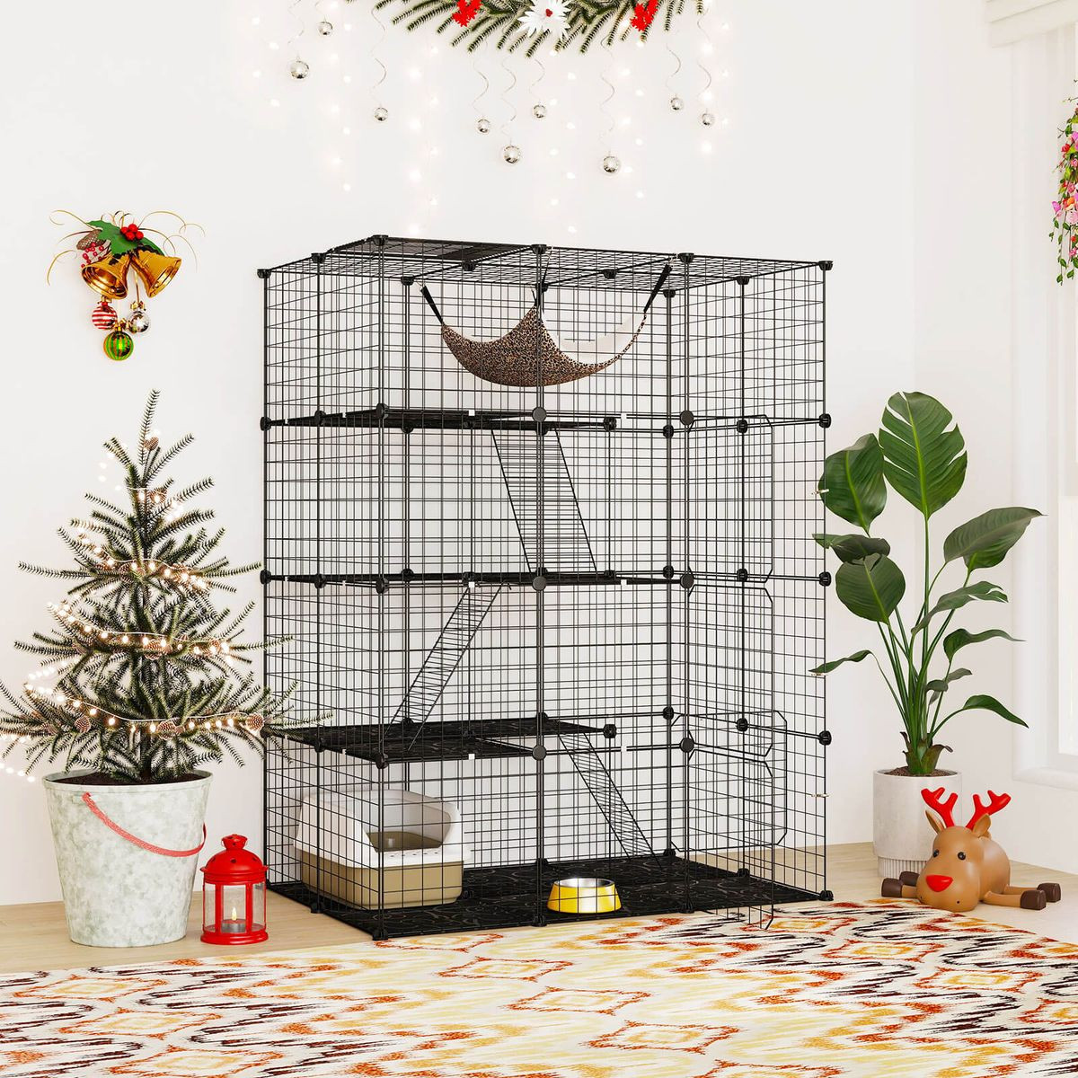 4-Tier Cube Cat Cage with Comfy Hammock product image