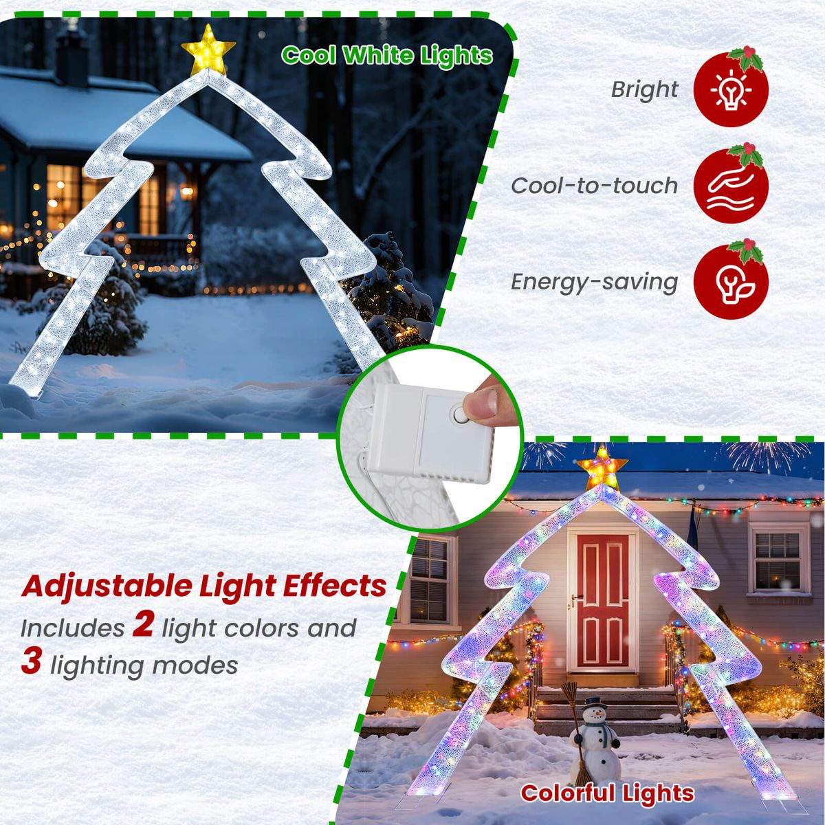 8.8 FT Christmas Tree-Shaped Archway with Adjustable Lights product image