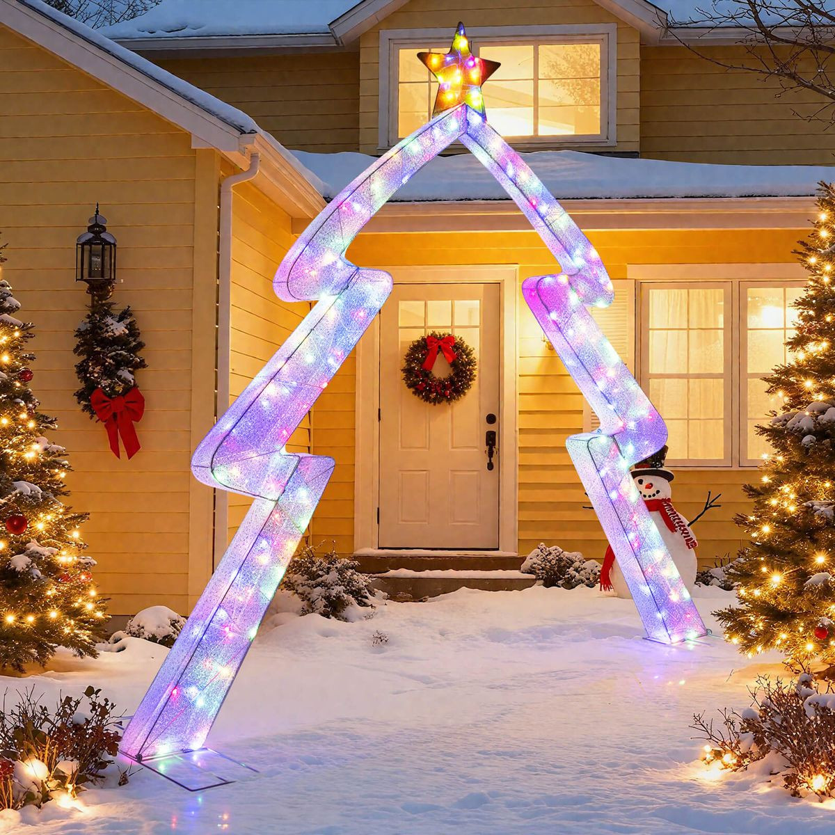8.8 FT Christmas Tree-Shaped Archway with Adjustable Lights product image