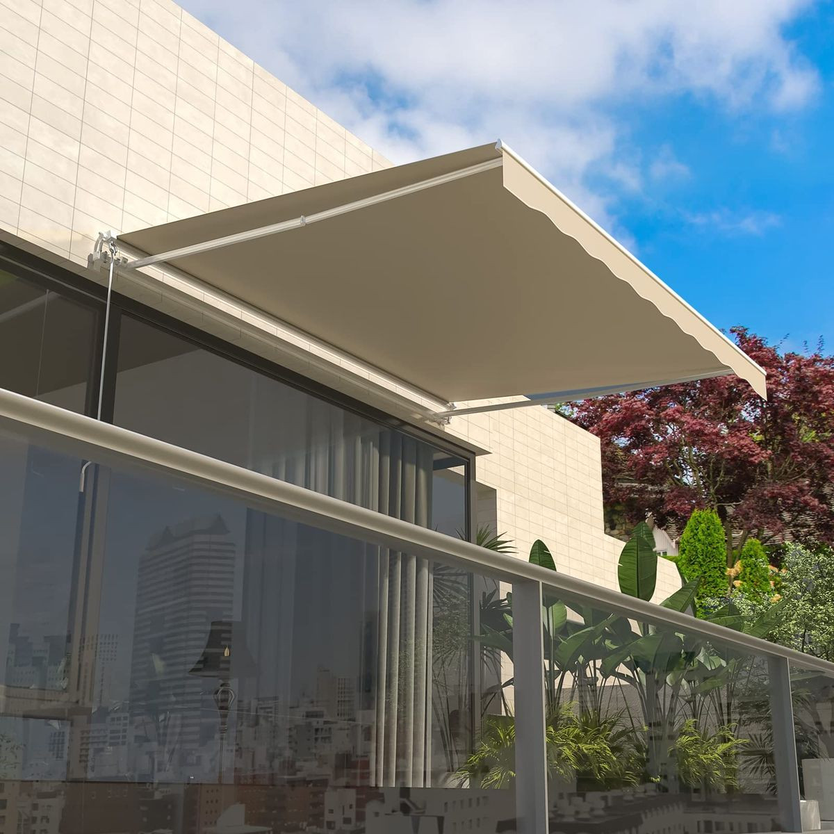 10'×8' Outdoor Manual Retractable Patio Awning  product image