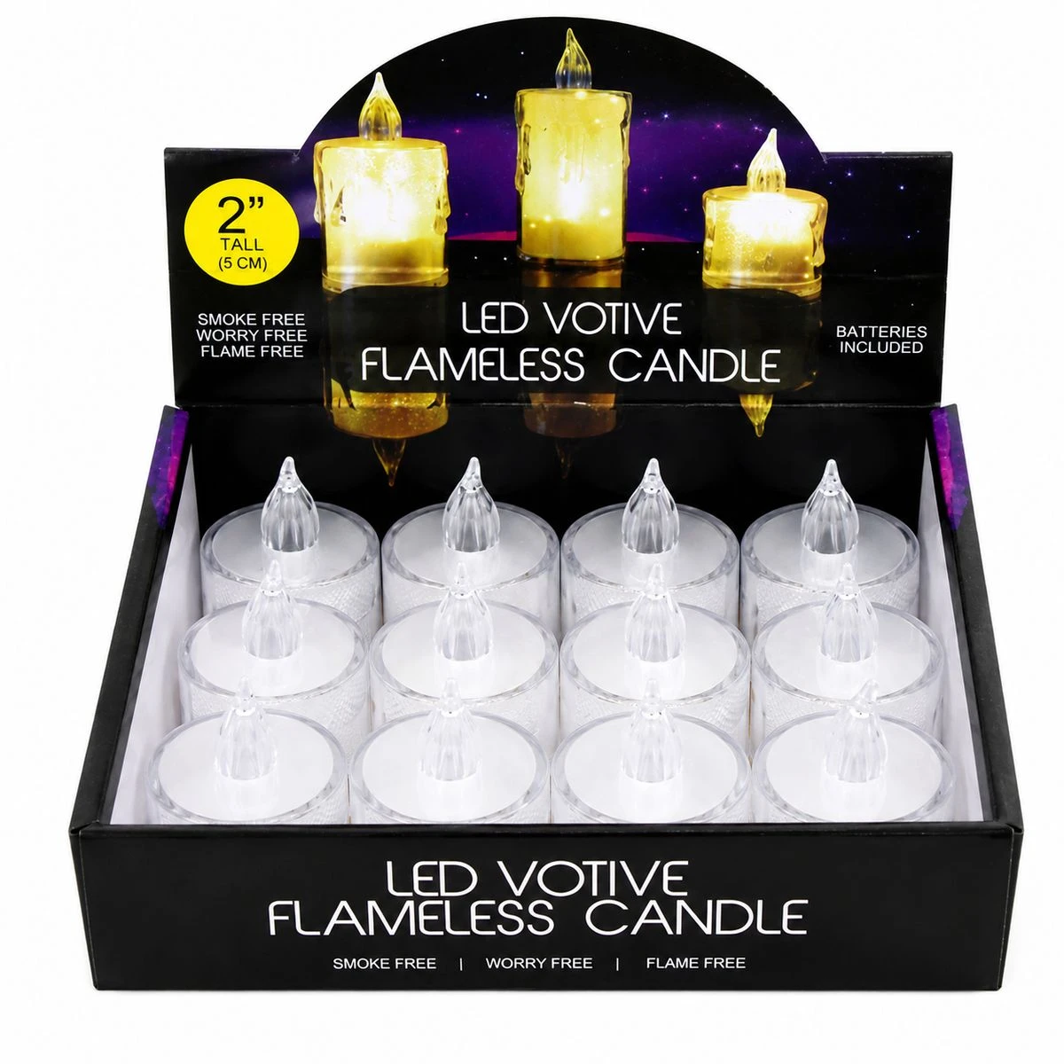Decorative Warm White LED Candle (12-Pack) product image