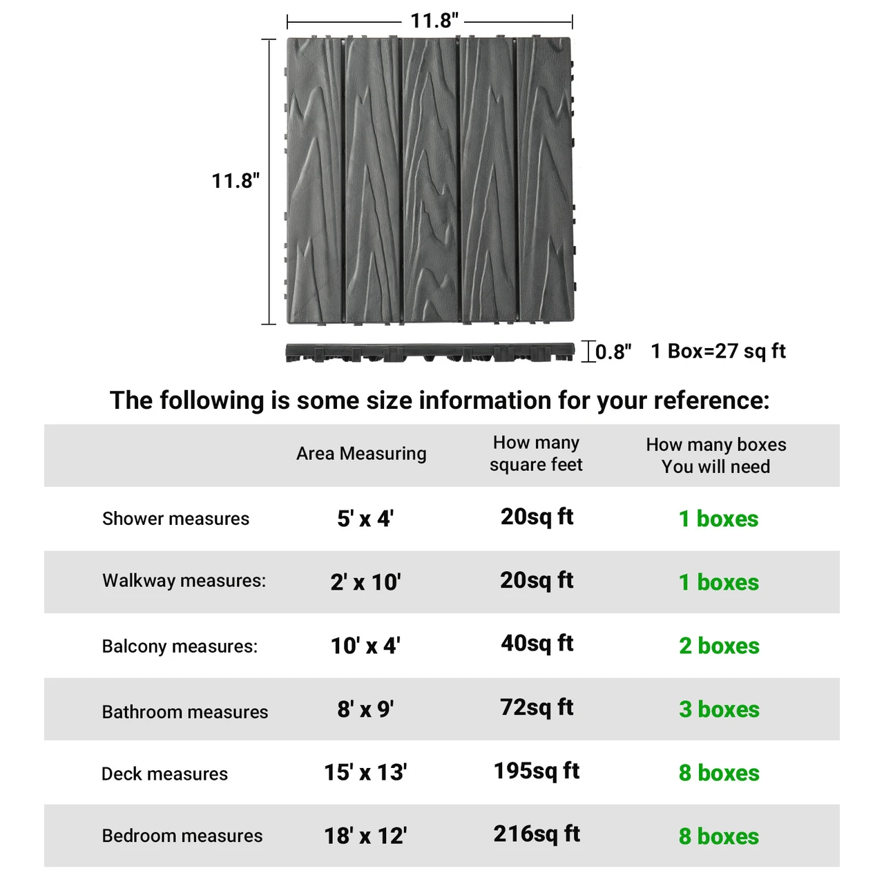 Waterproof Plastic Interlocking Deck Tiles (27-Pieces) product image