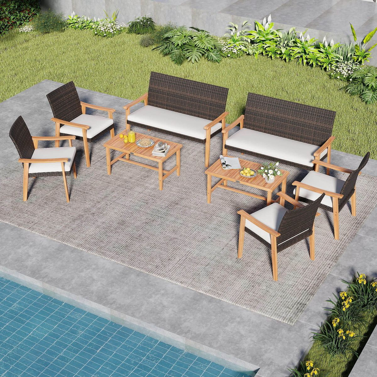 8-Piece Patio Furniture Set with Coffee Table product image