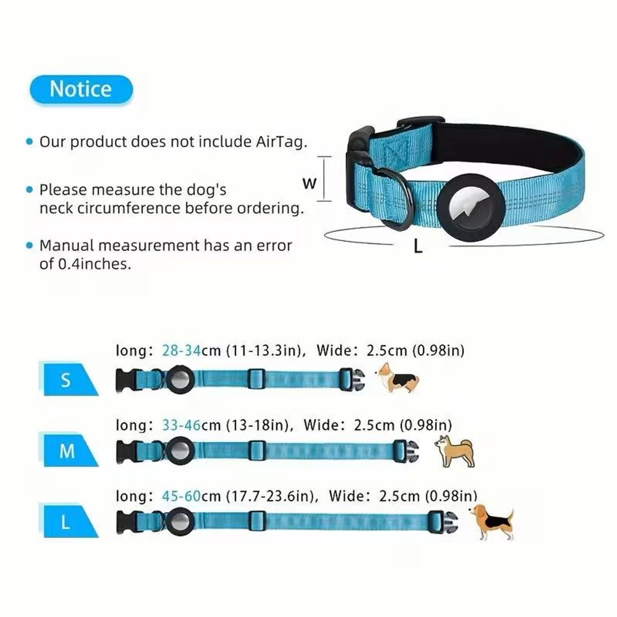 Pet Tracking Collar - Heavy-Duty Nylon Dog Collar with Reflective Strap product image