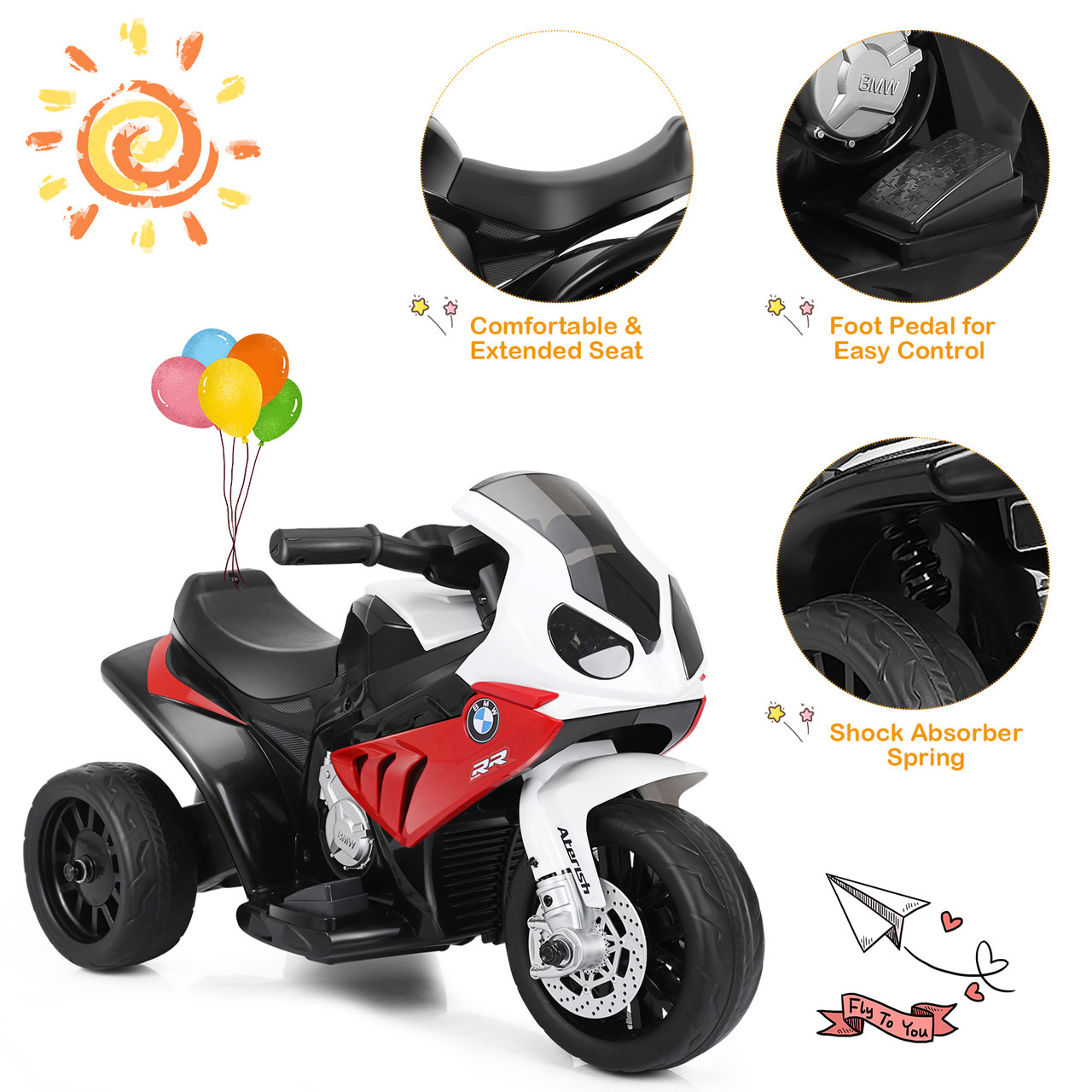  BMW Licensed Kids’ Ride-On 3-Wheel Motorcycle product image