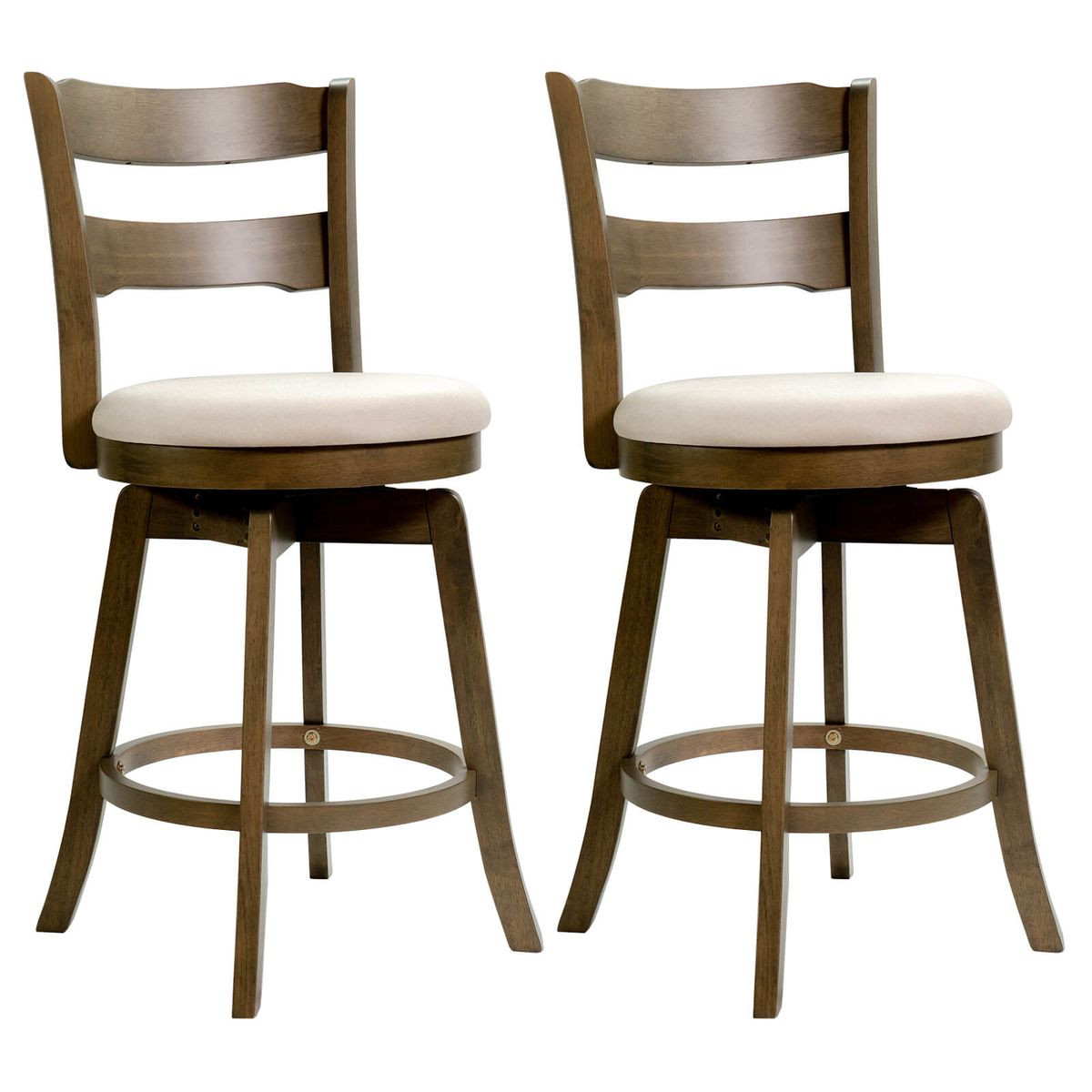 25” Swivel Counter Barstools with Curved Backrest (Set of 2) product image
