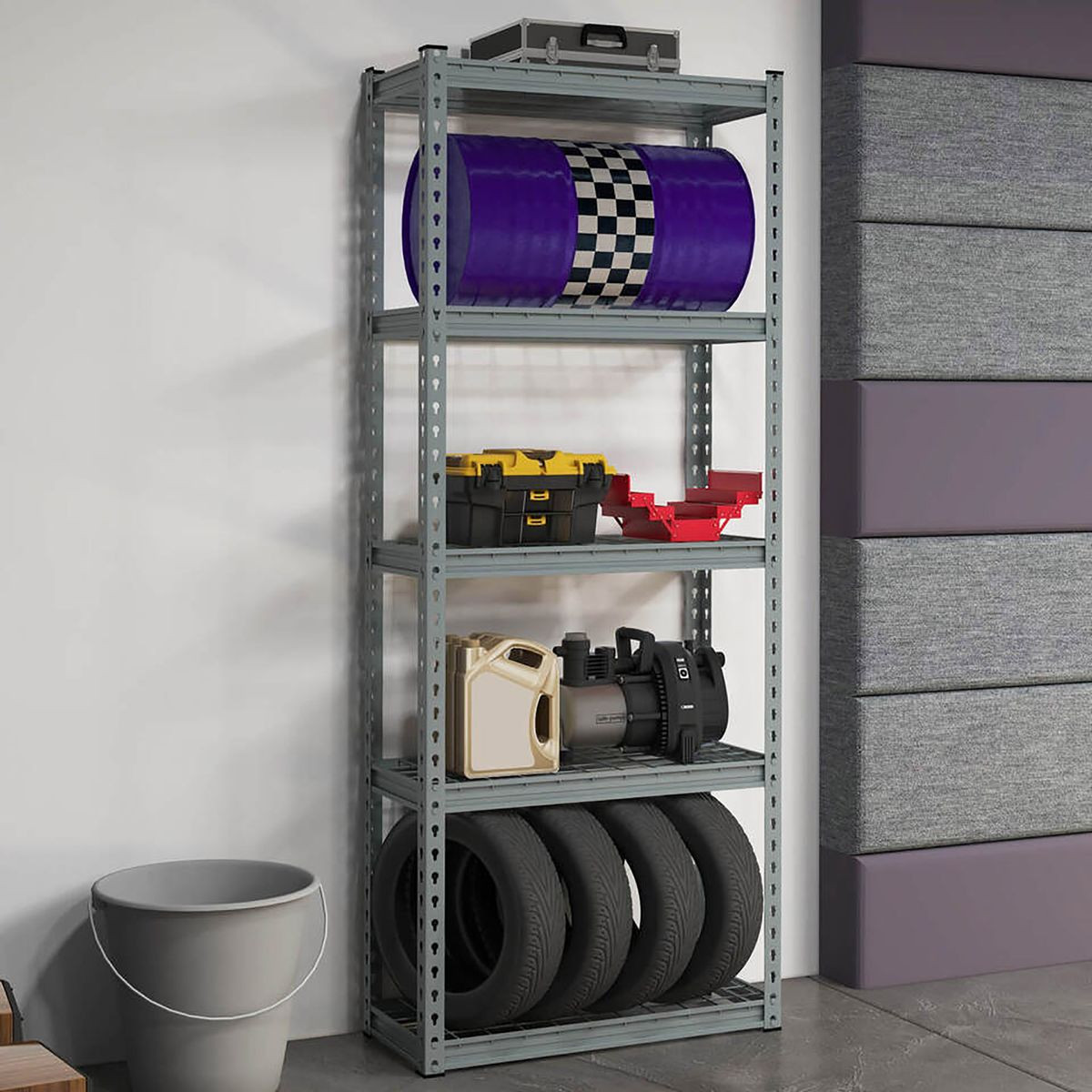 5-Tier Metal Shelving Unit with Five-Layer Storage (4-Pack) product image