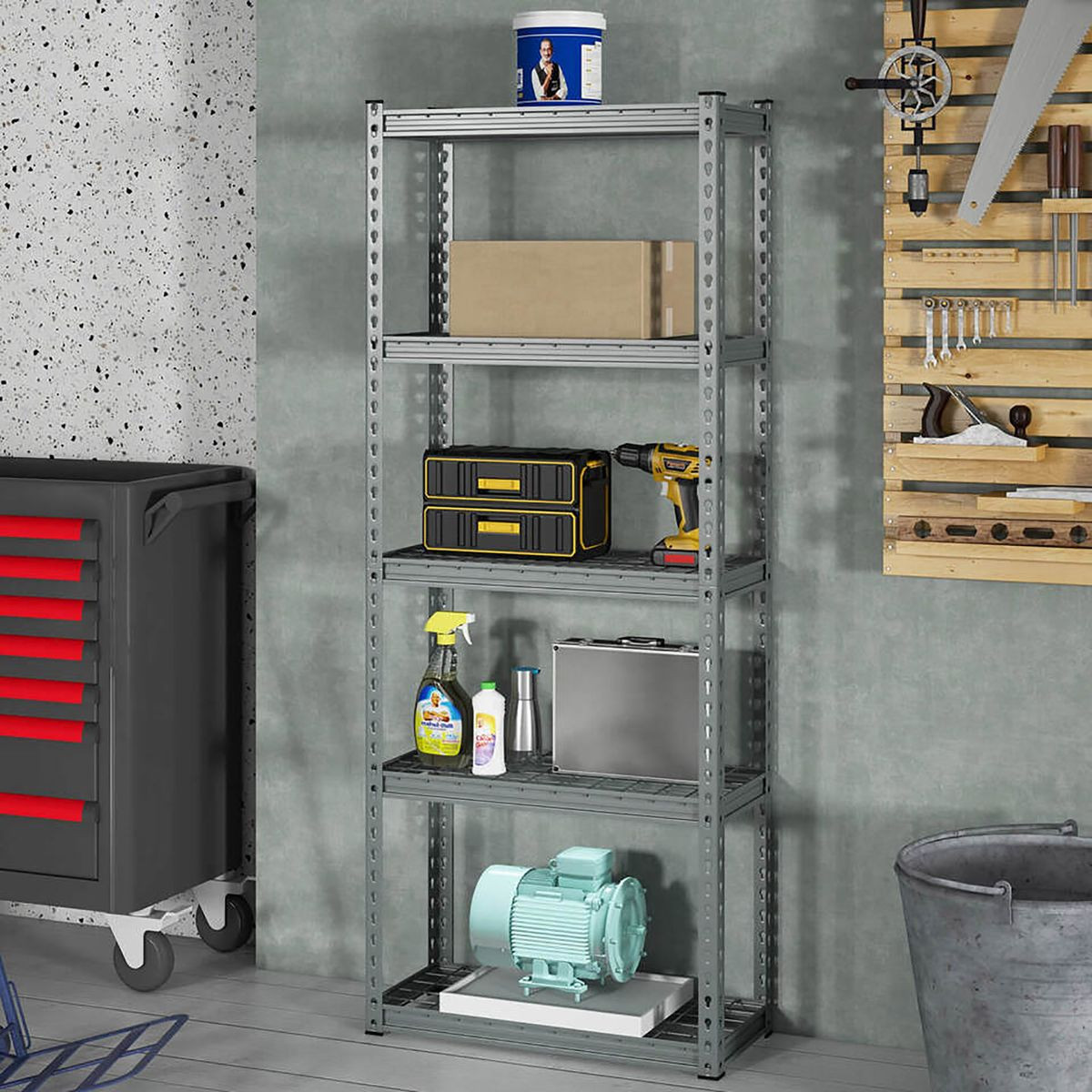 5-Tier Metal Shelving Unit with Five-Layer Storage (4-Pack) product image