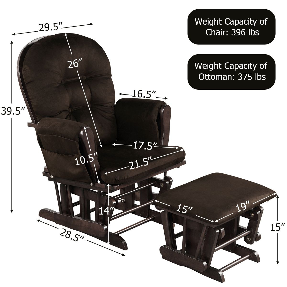 Glider Chair and Ottoman Set product image