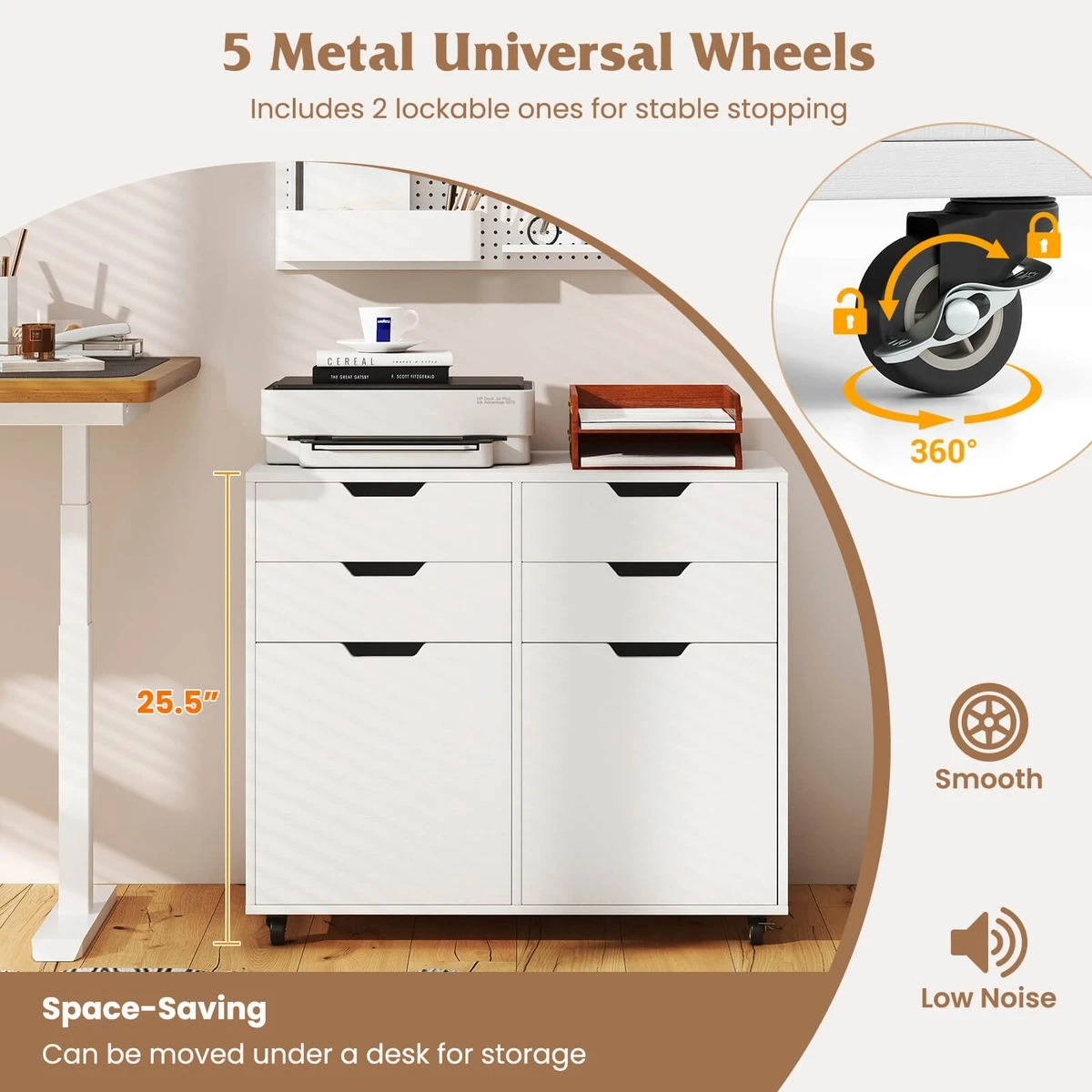4-Drawer File Cabinet with Wheels product image