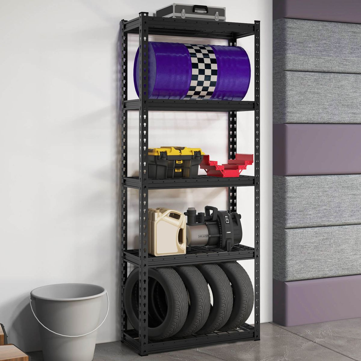 5-Tier Heavy Duty Metal Shelving Unit (Set of 4) product image