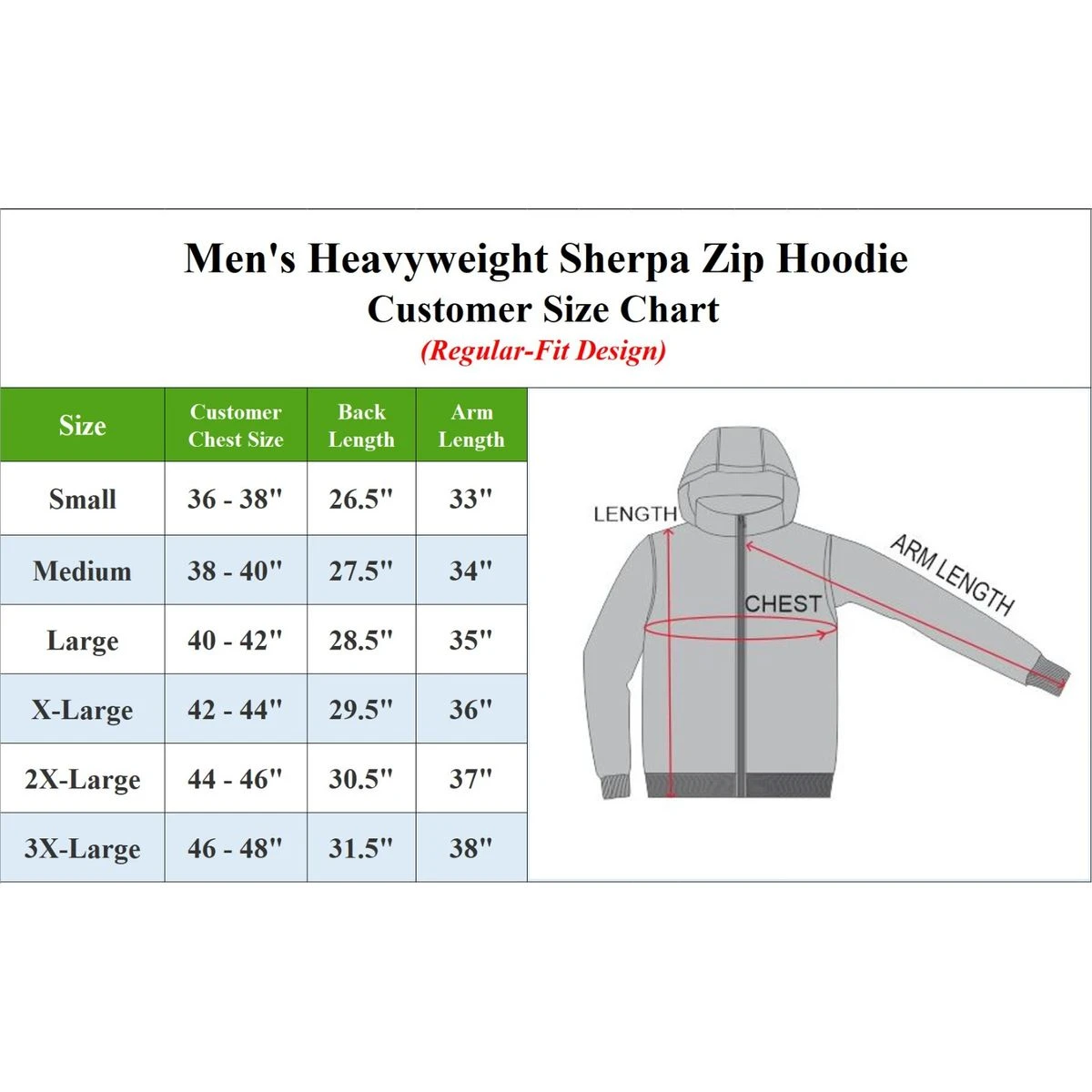 Men's Regular Fit Heavyweight Sherpa Fleece Lined Hoodie (S-3XL) product image
