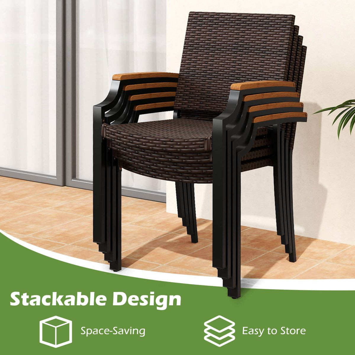9-Piece Patio Dining Set with 79” Rectangular Dining Table and Chairs product image