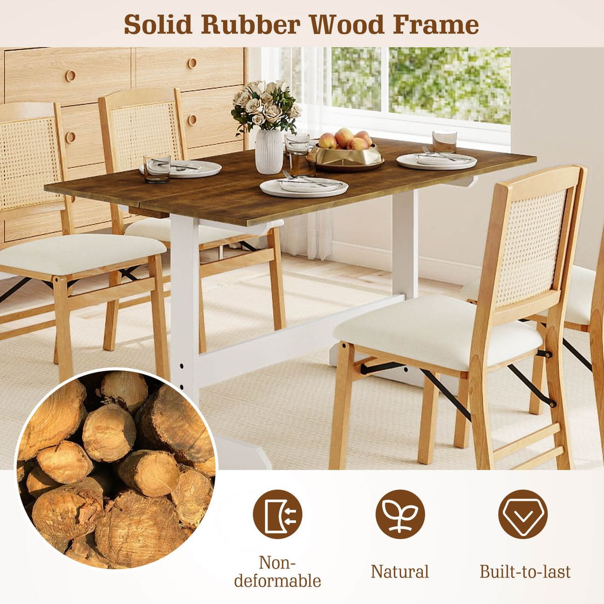 55” Dining Table for 4-6 People with Wide Pedestal Base product image