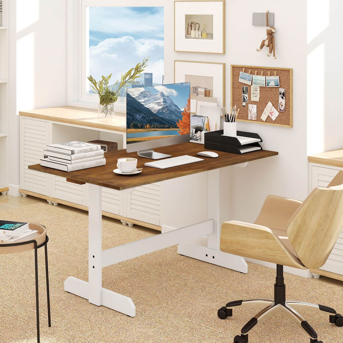 55” Dining Table for 4-6 People with Wide Pedestal Base product image