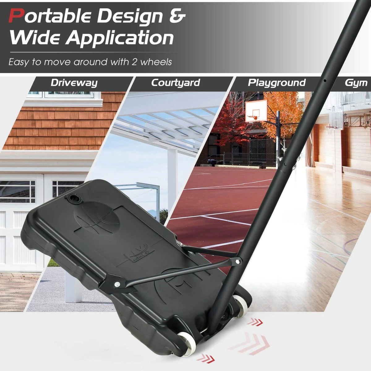 Kids Basketball Hoop with Adjustable Height and Built-in Wheels product image