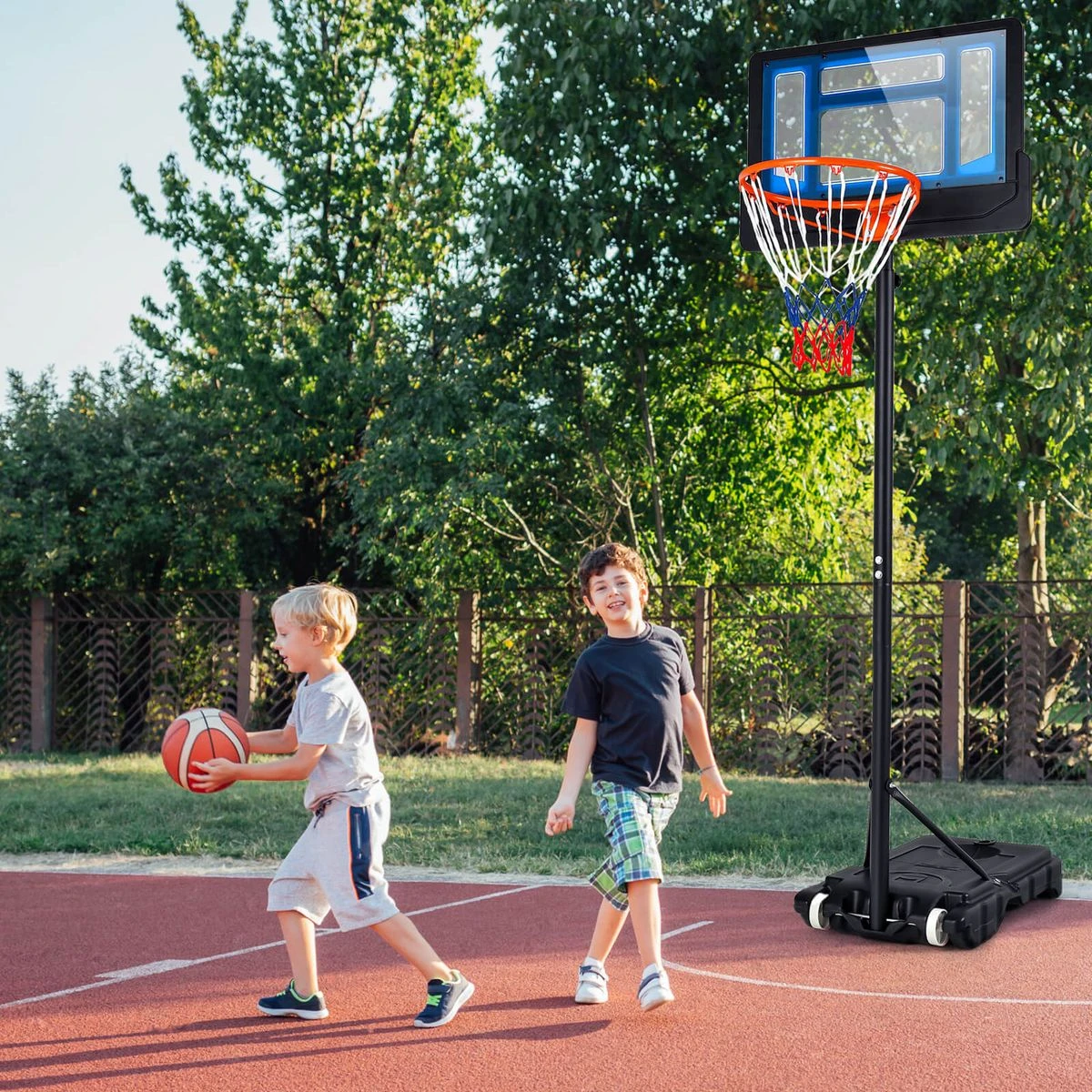 Kids Basketball Hoop with Adjustable Height and Built-in Wheels product image
