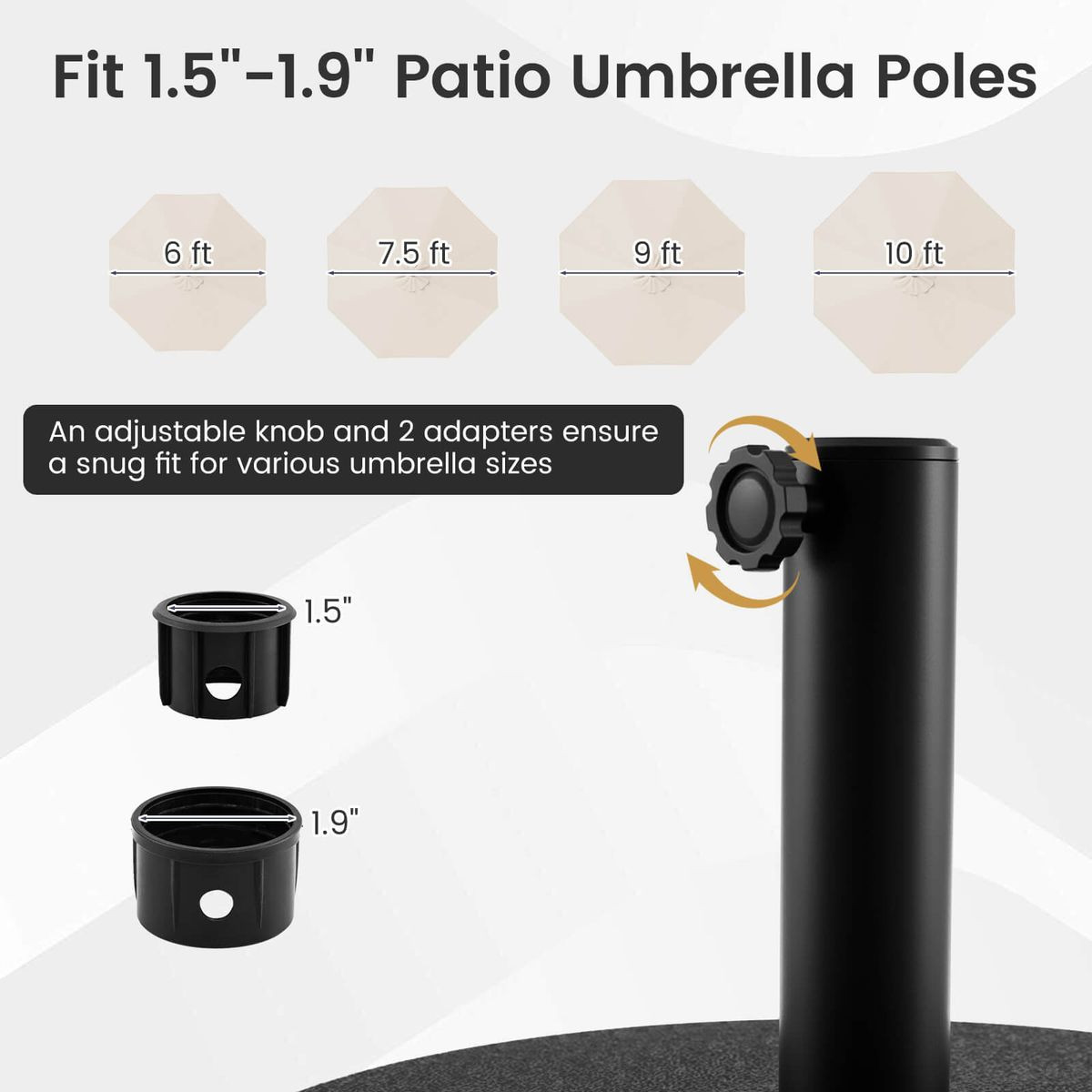 Fillable Patio Umbrella Base with Built-In Wheels and Grooved Handle product image