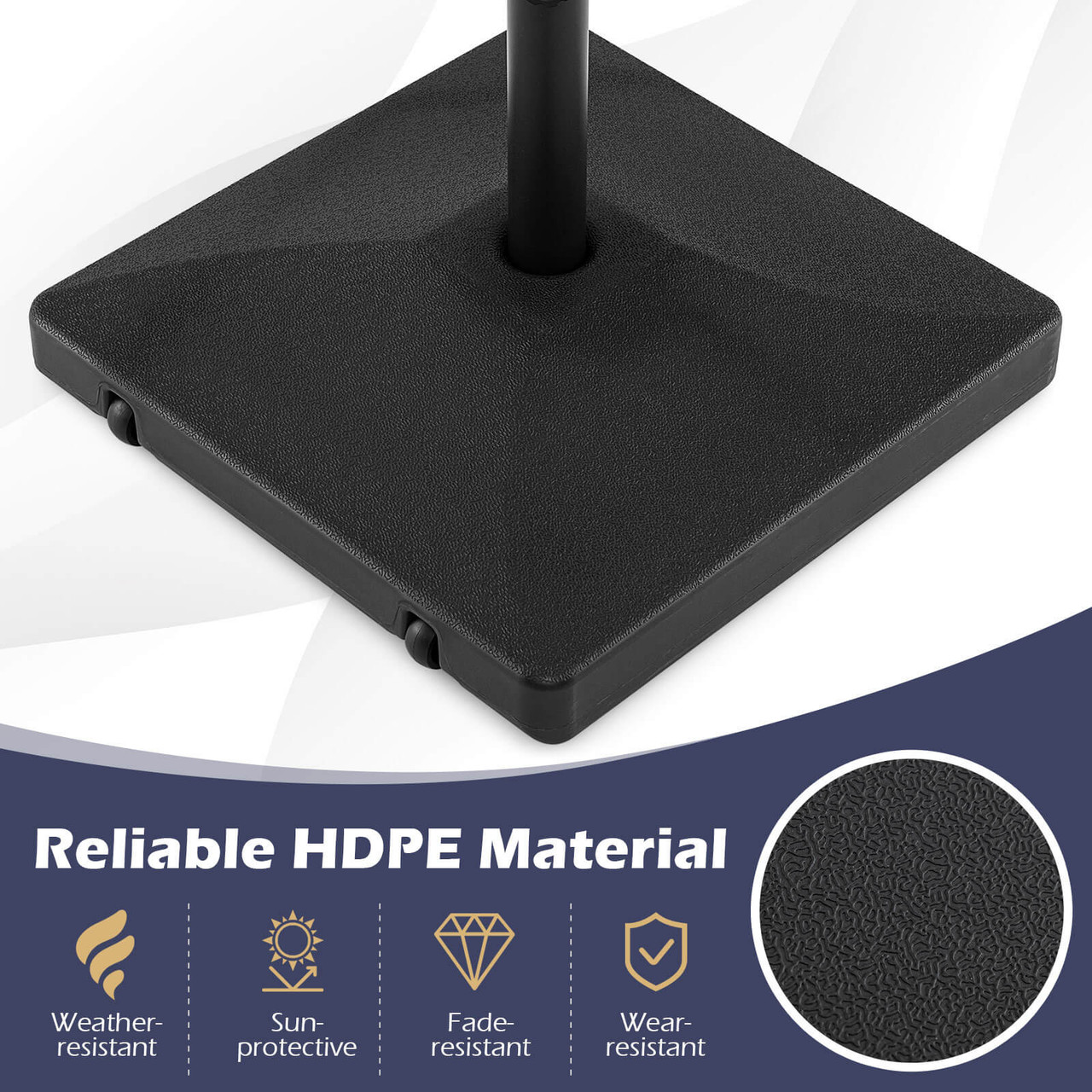Fillable Patio Umbrella Base with Built-In Wheels and Grooved Handle product image