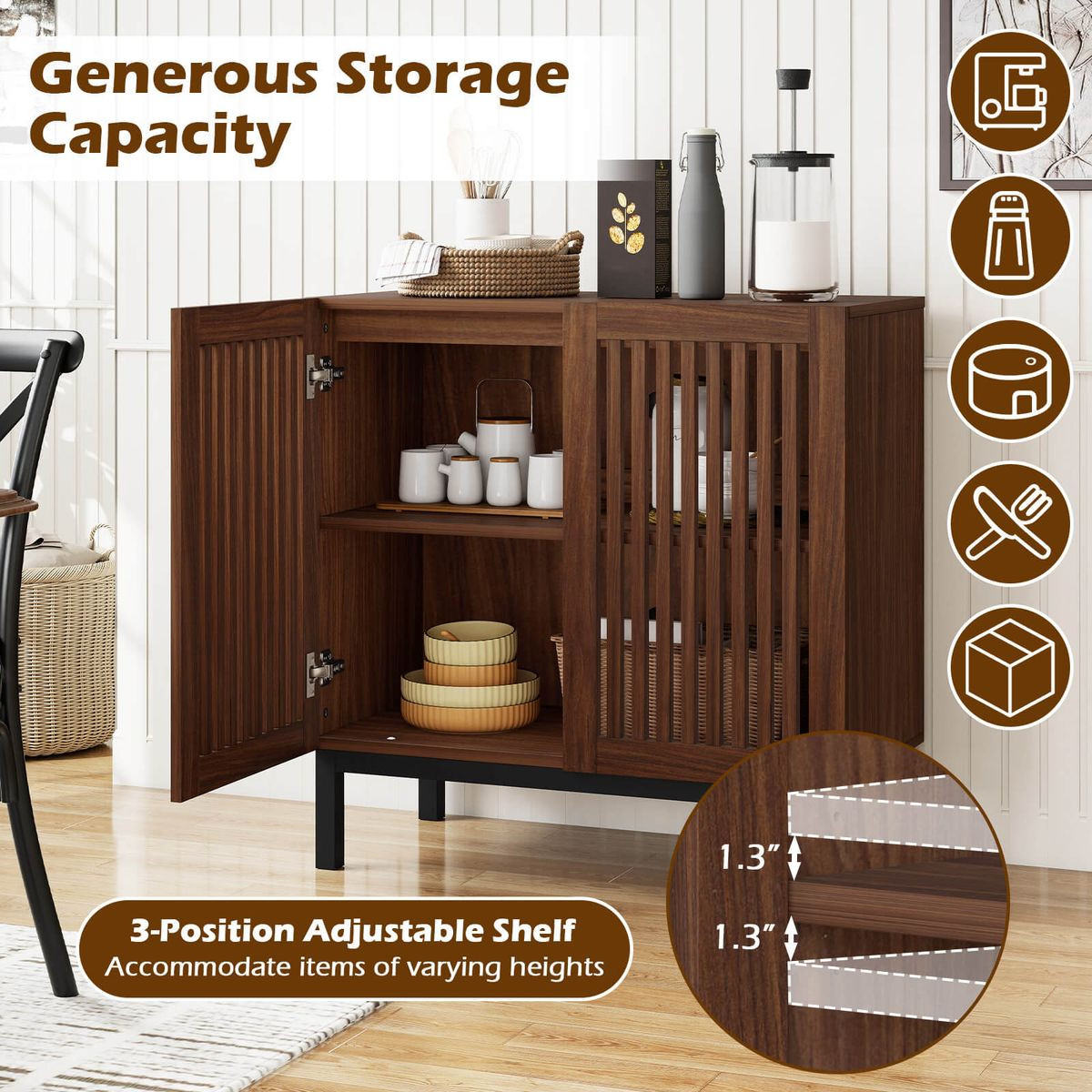 Sideboard Buffet Cabinet with 3-Level Adjustable Shelf  product image