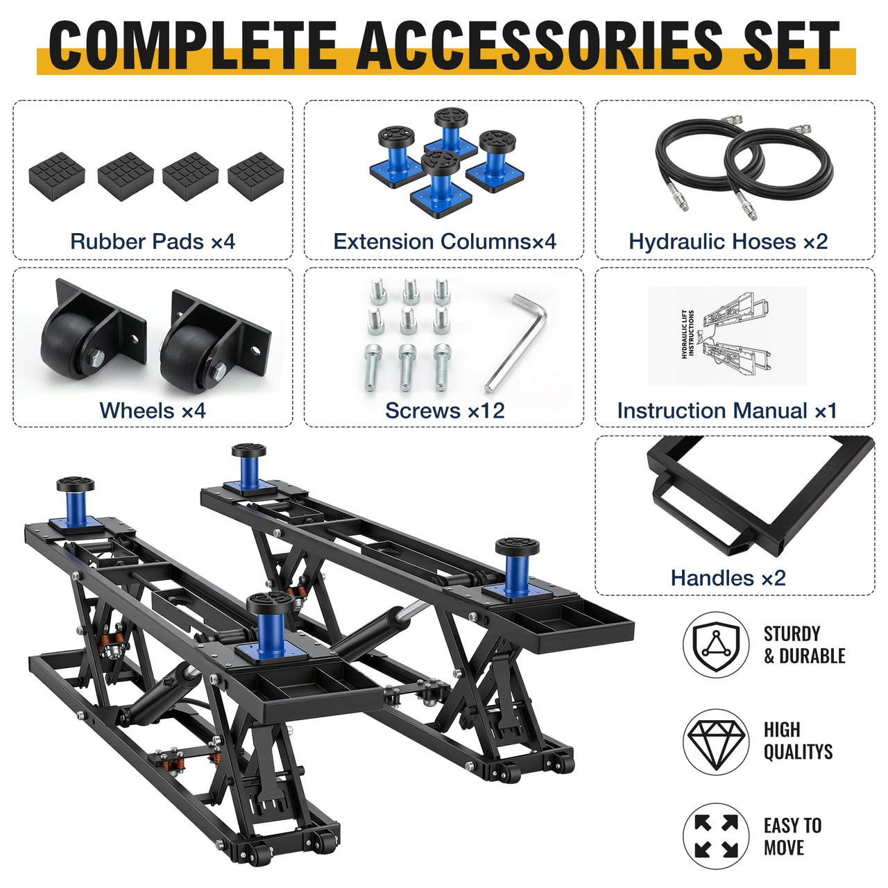 7000LBS Portable Heavy-Duty Hydraulic Quick Jack with 26.8" Max Height product image
