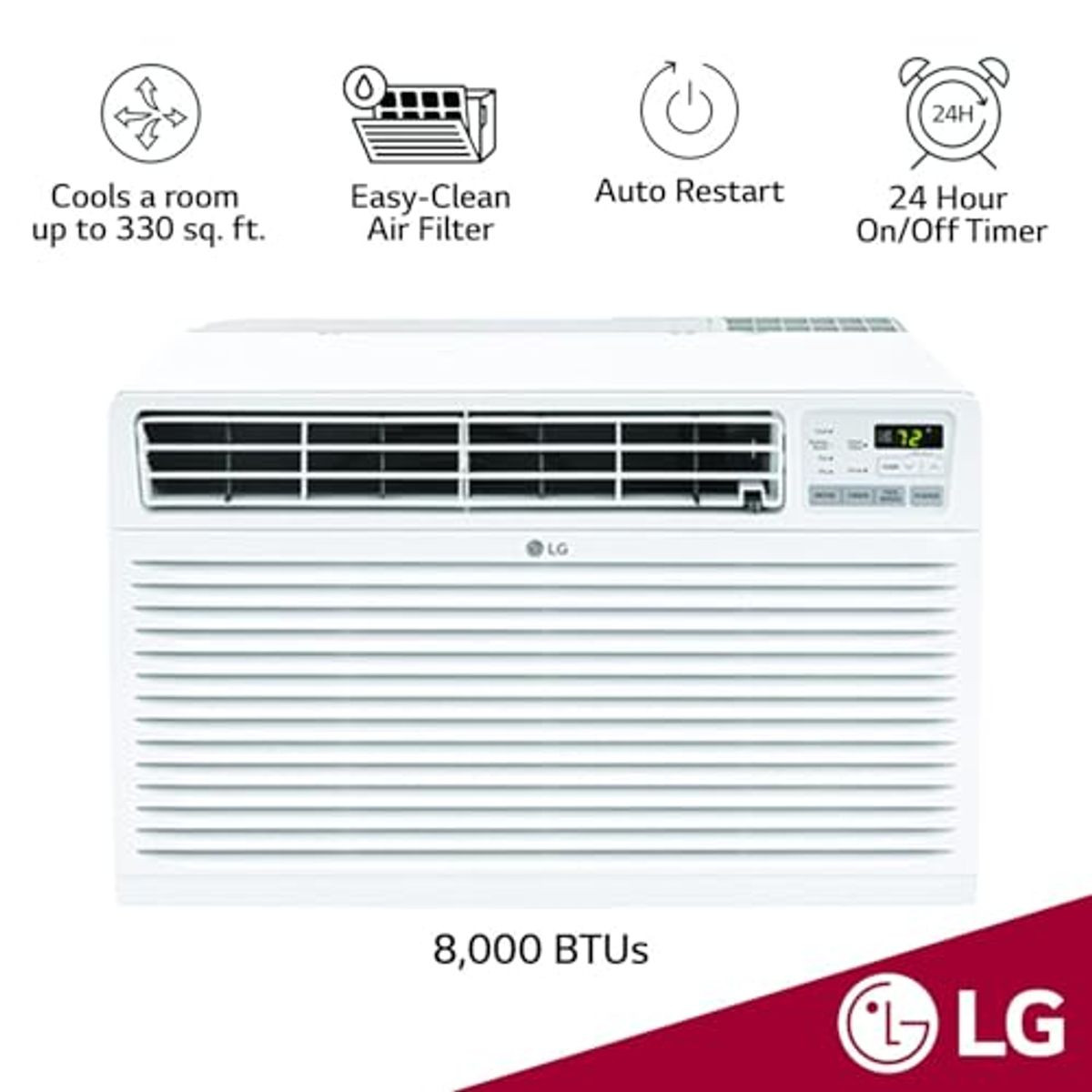 LG 8,000BTU 115V Electronic Thru the Wall Air Conditioner with Remote product image