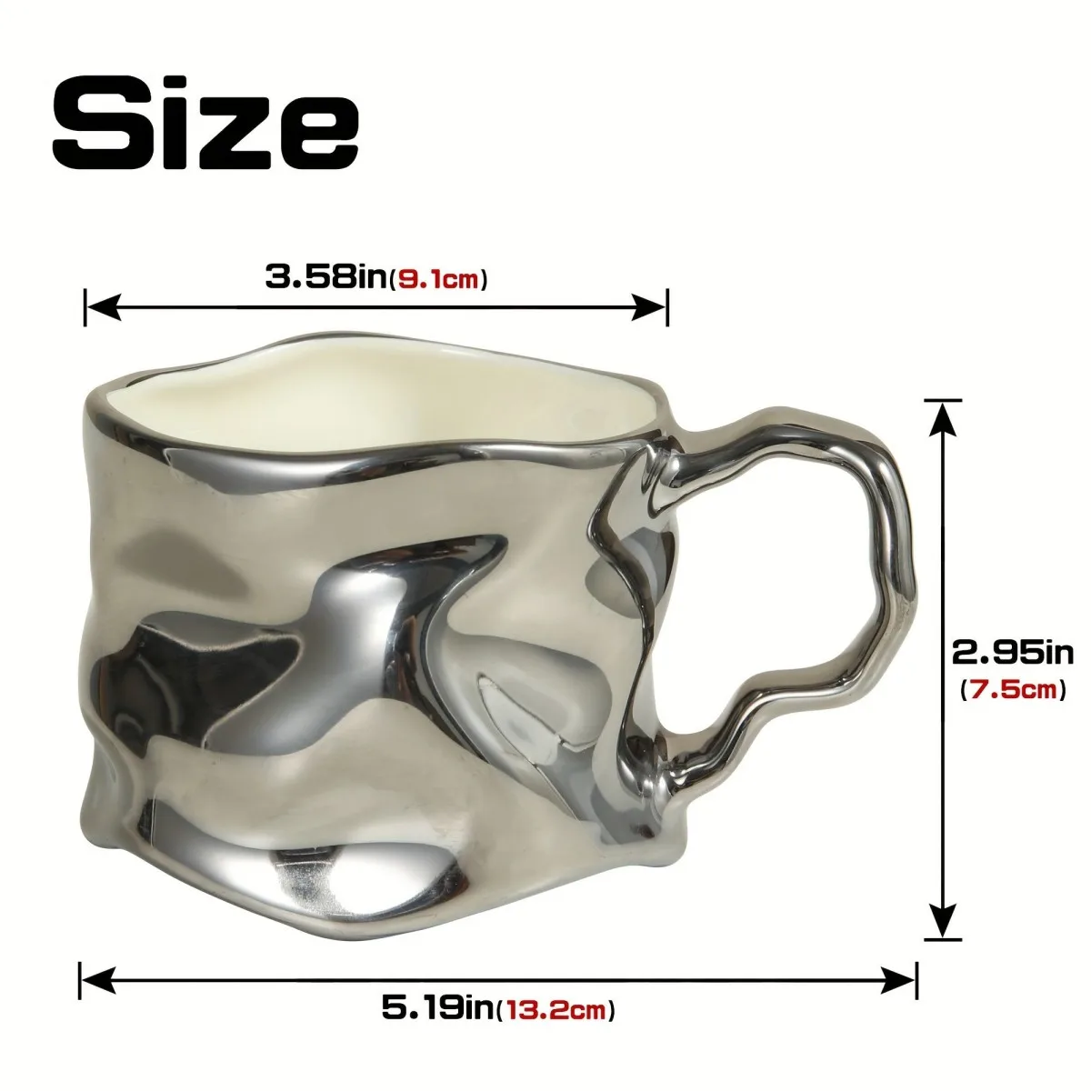 Unique Wavy Texture Coffee Cup with Handle product image