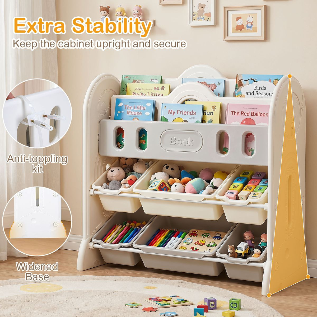 Kids' Bookshelf and Toy Storage Organizer product image
