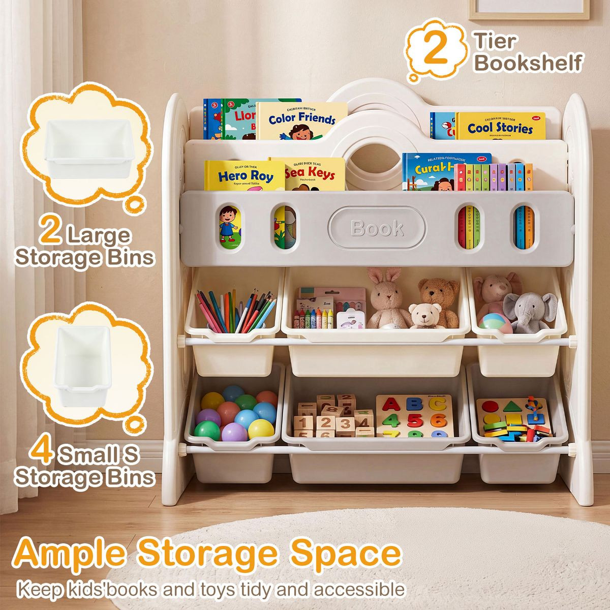Kids' Bookshelf and Toy Storage Organizer product image