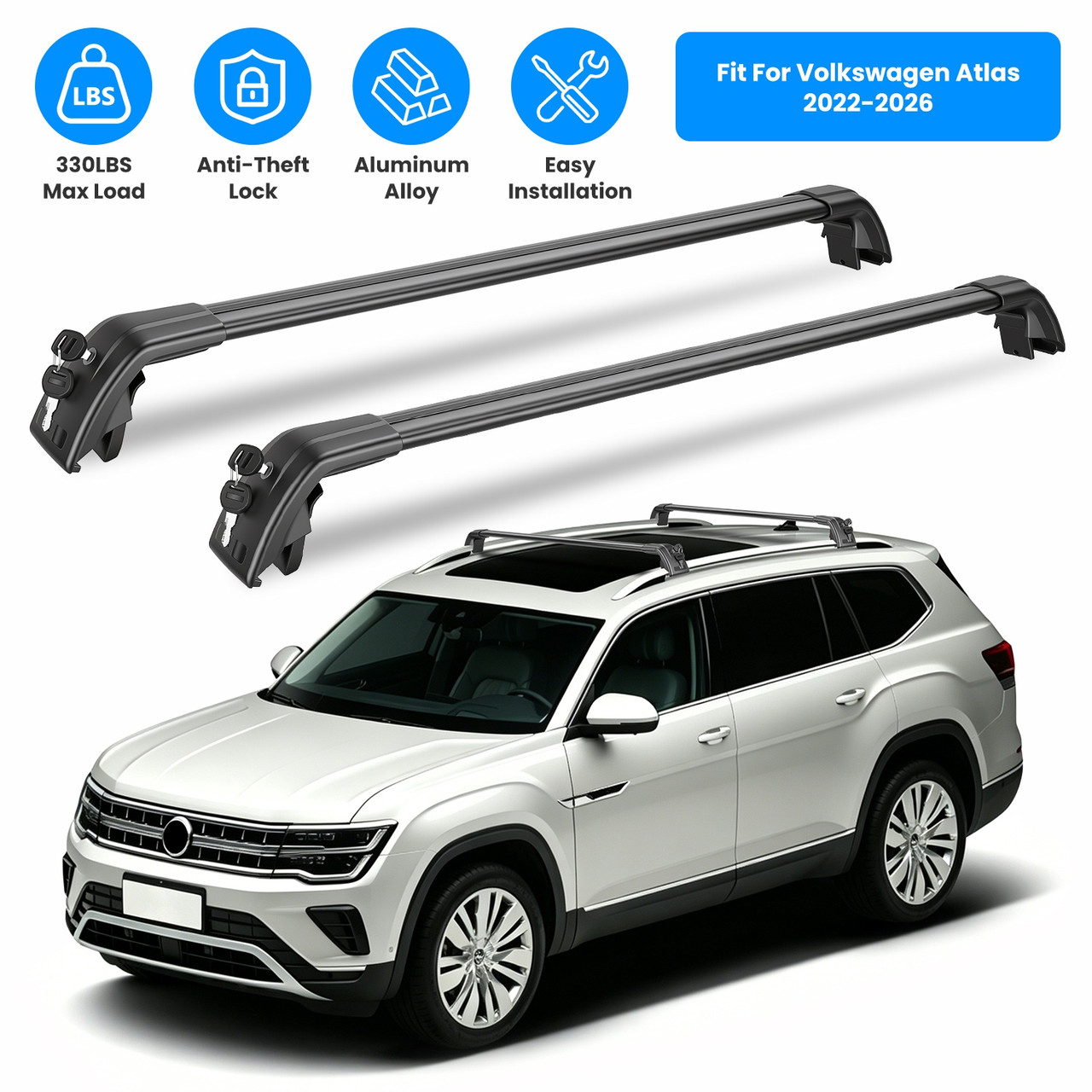 Volkswagen Tiguan 2018-2026, Taos & Atlas 2022-2026 Car Roof Crossbar product image