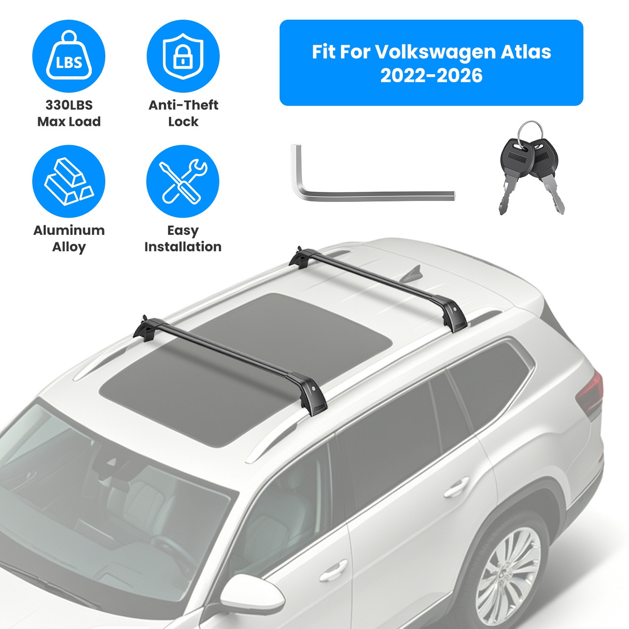 Volkswagen Tiguan 2018-2026, Taos & Atlas 2022-2026 Car Roof Crossbar product image