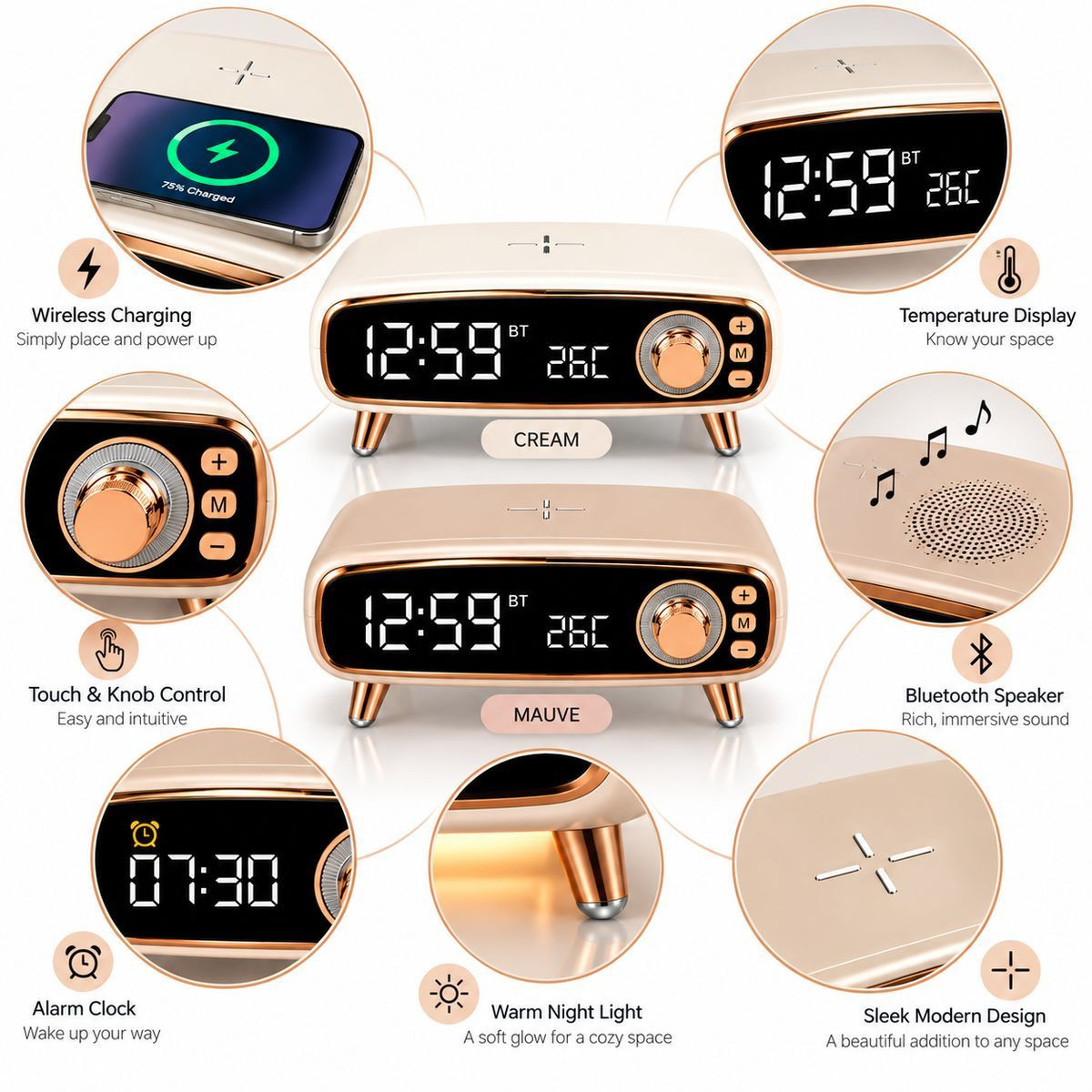   Wireless Charging Alarm Clock  product image