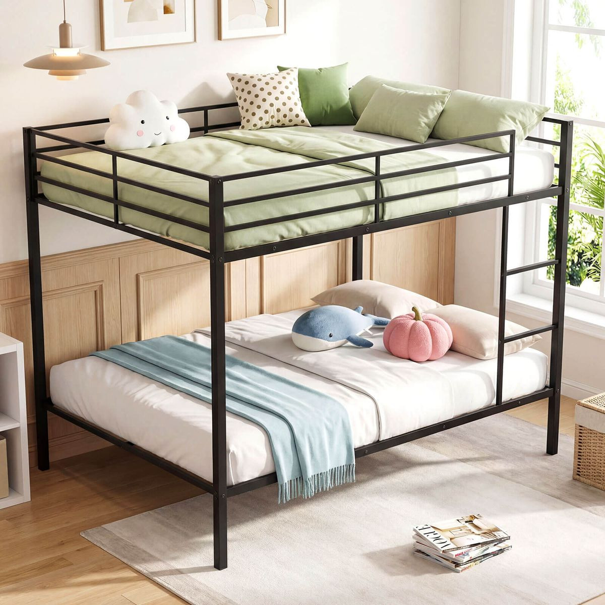Modern Heavy-Duty Bunk Bed with Built-In Safety Ladder product image