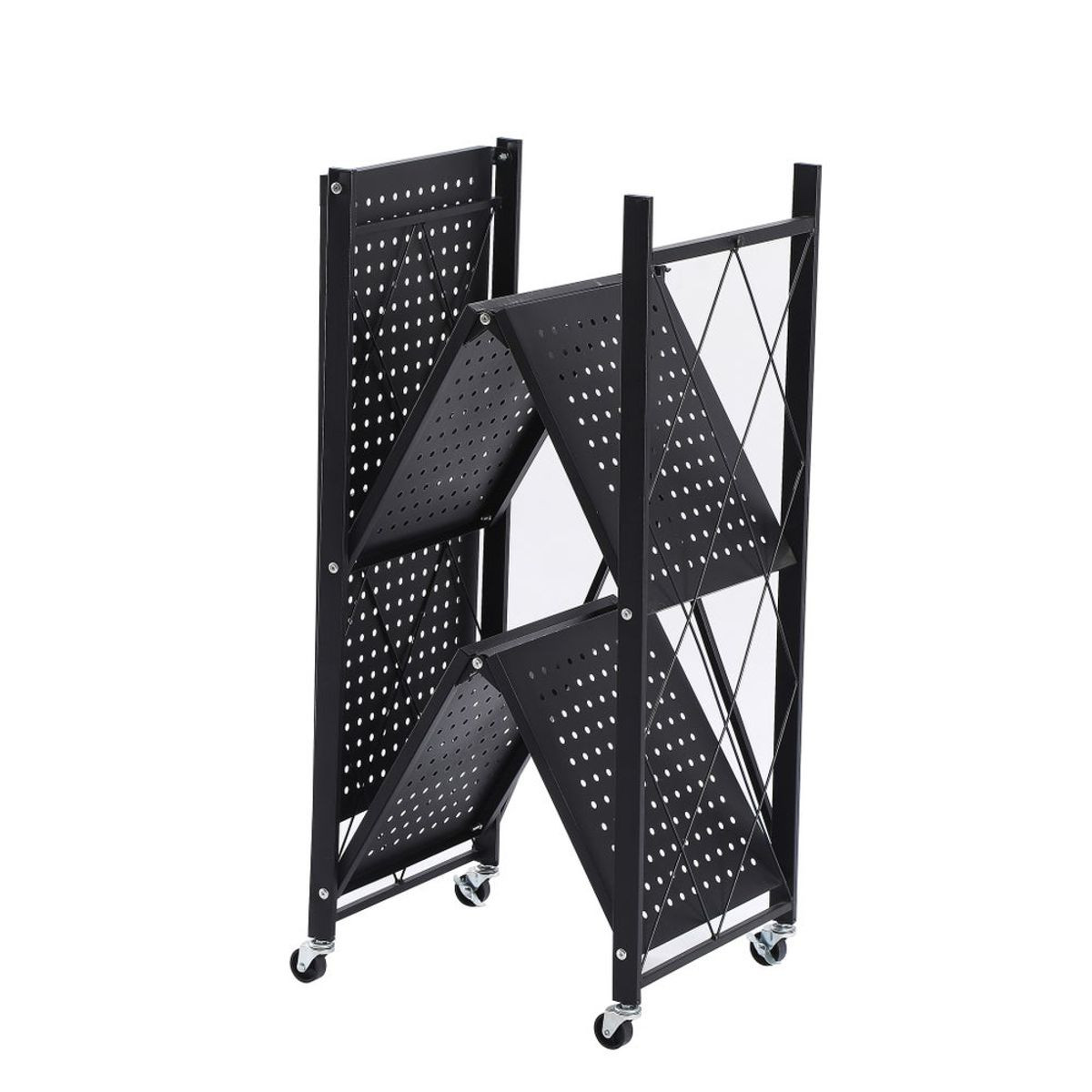 3-Tier Foldable Metal Storage Shelving Unit product image