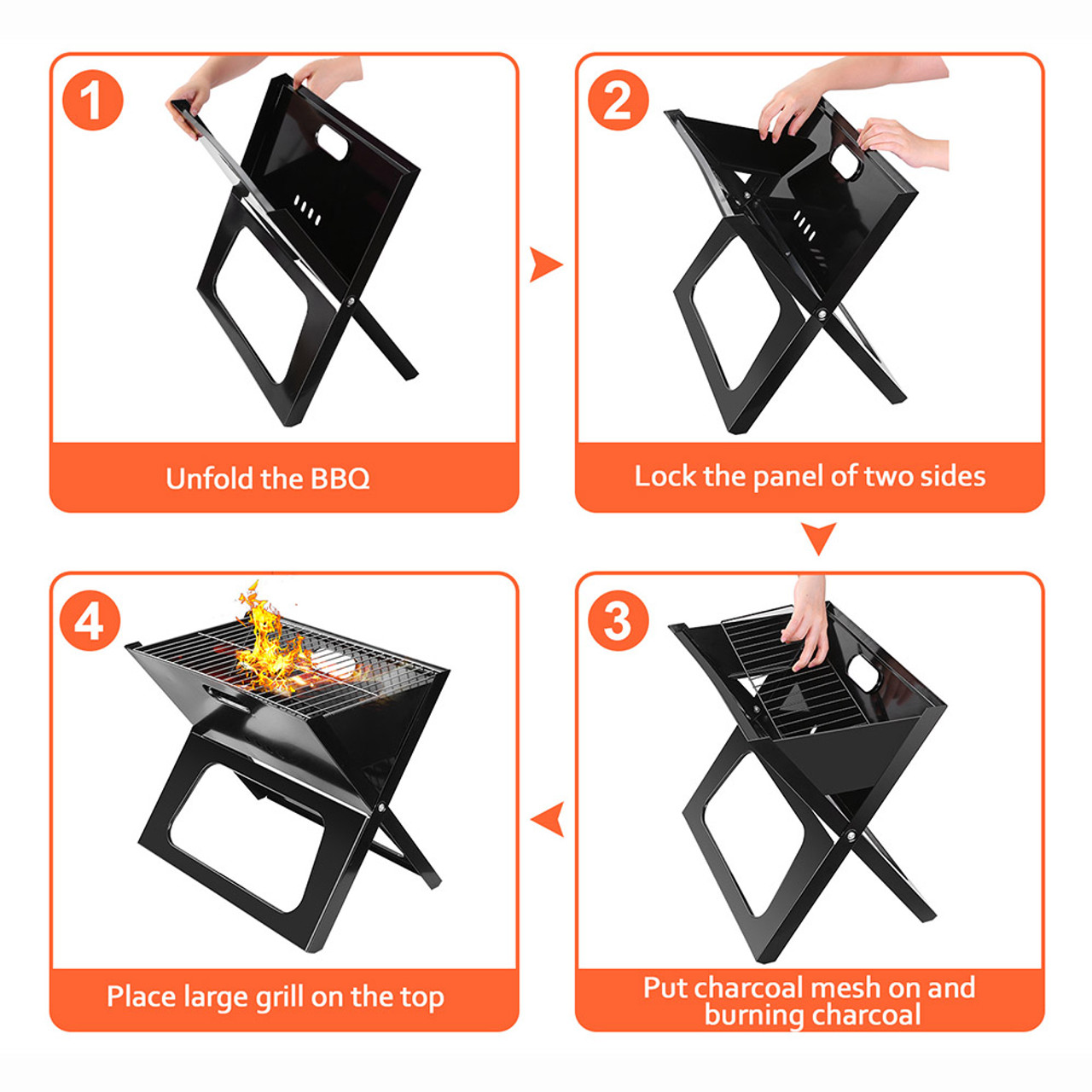 Foldable Portable Charcoal BBQ Grill product image