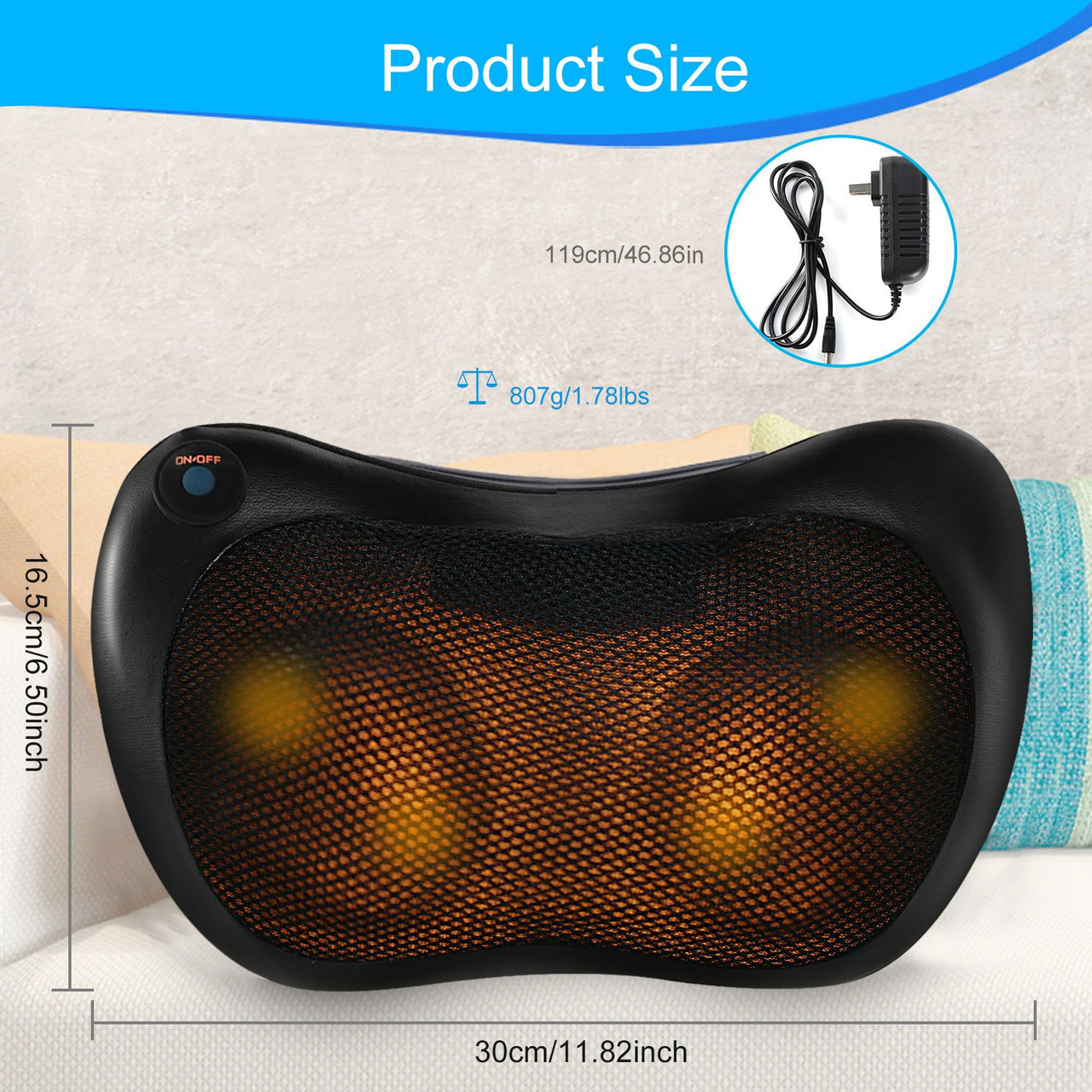 iMounTEK Back & Neck Massage Pillow product image