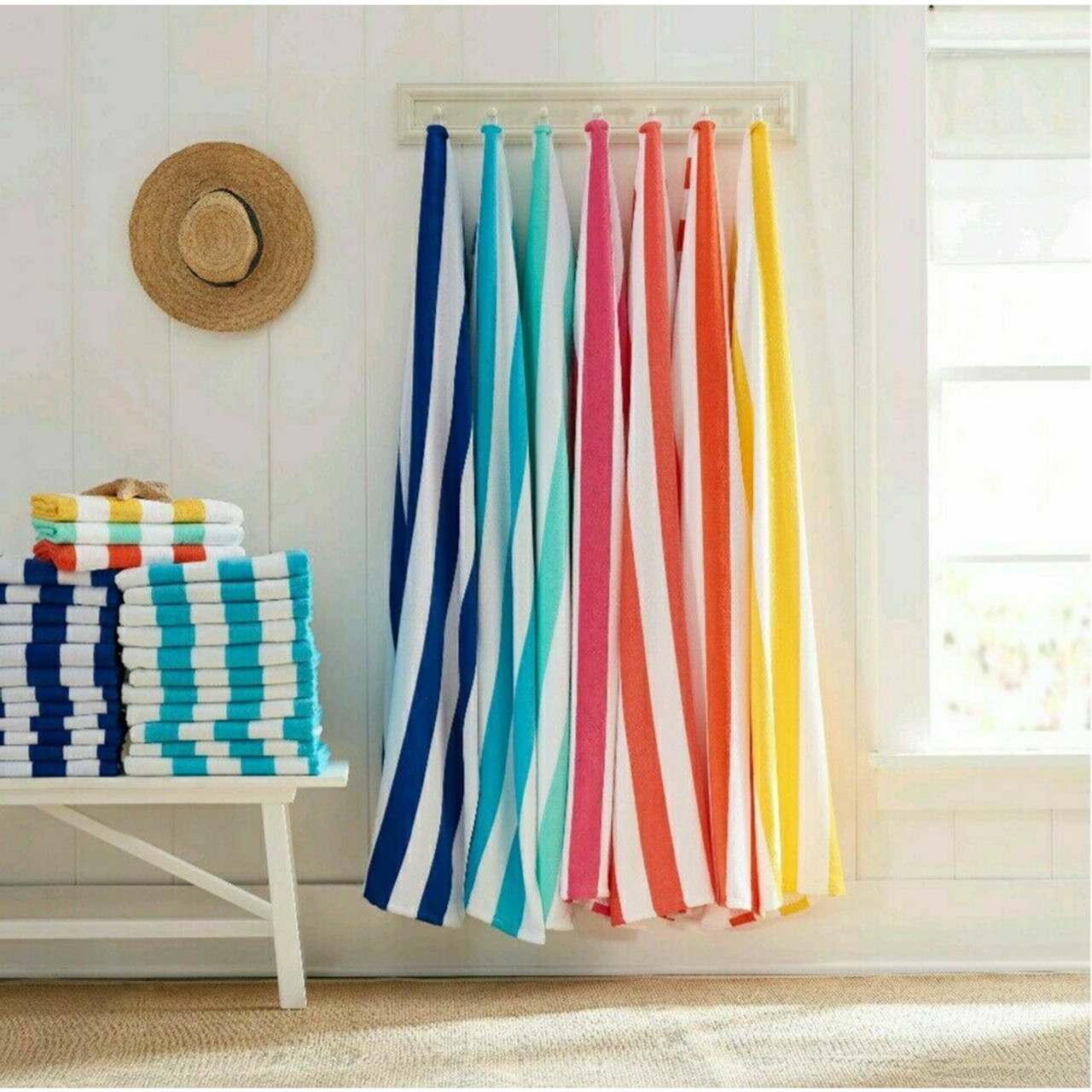 Ultra-Soft 100% Cotton Jumbo Striped Beach Towel (3-Pack) product image