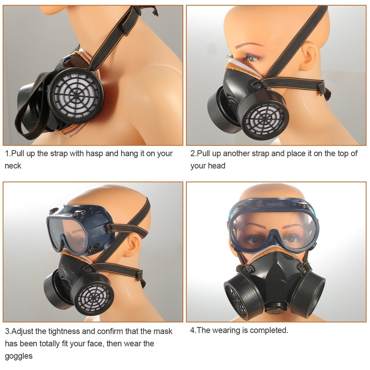 Respirator Anti-Dust Gas Mask & Anti-Fog Goggles product image