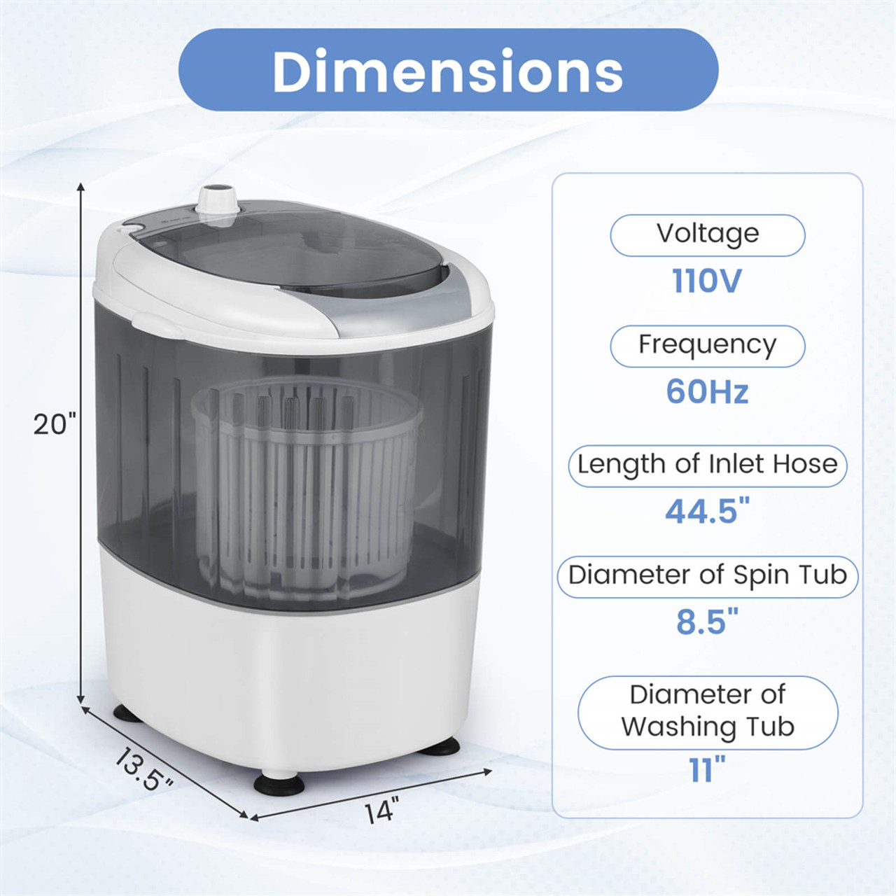Portable 5.5-Pound Mini Electric Washing Machine product image