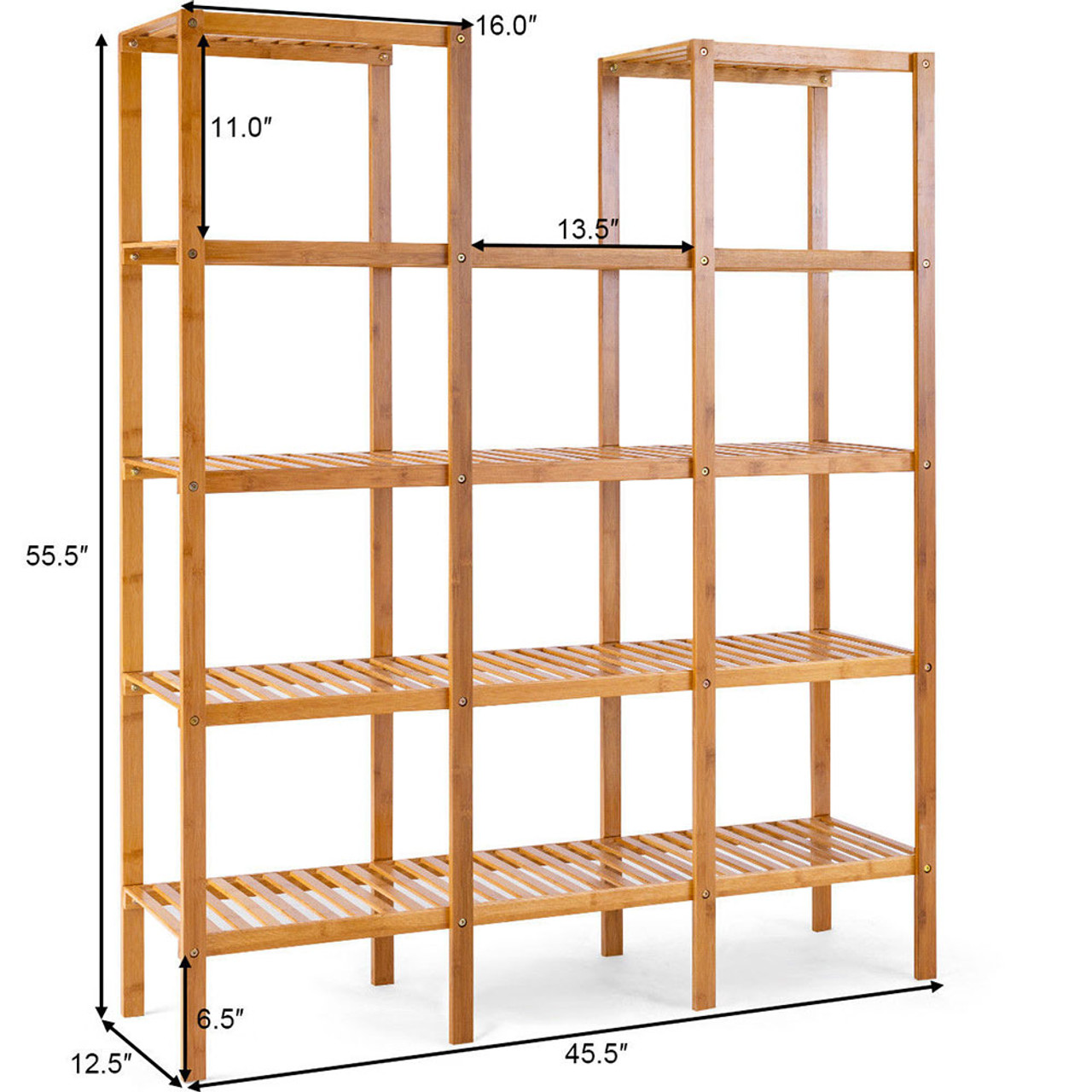 Multifunctional 5-Tier Bamboo Display Shelf product image