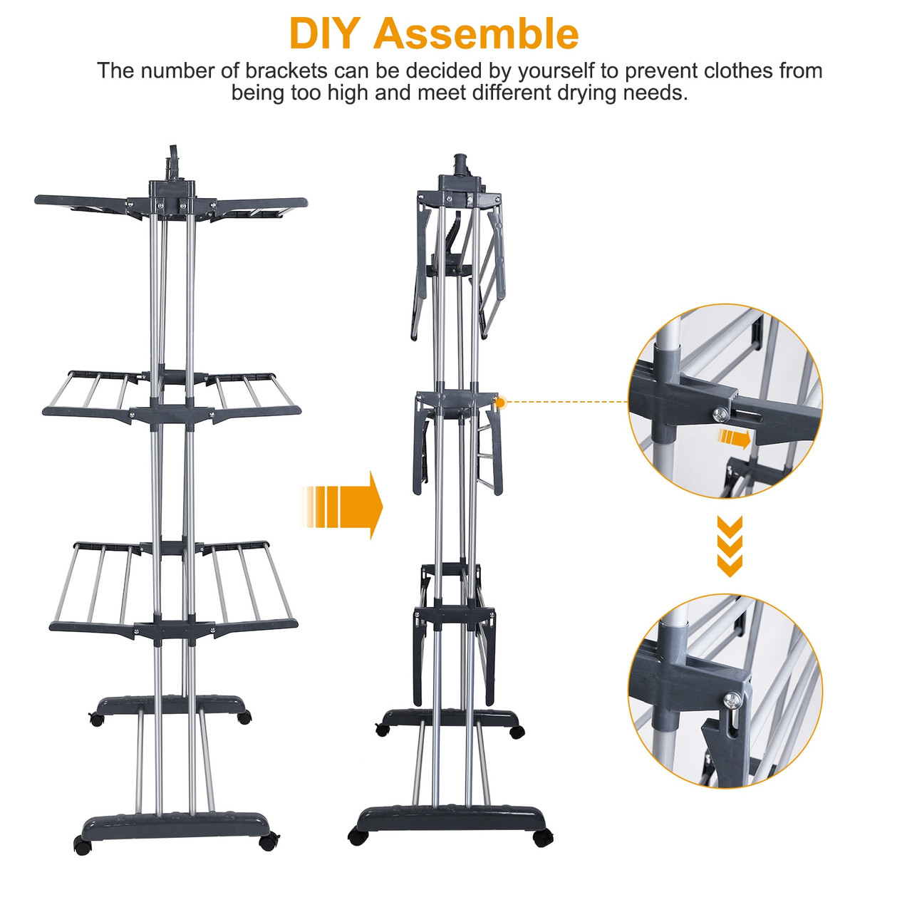 Rolling Collapsible Clothes Drying Rack product image Rolling Collapsible Clothes Drying Rack product image
