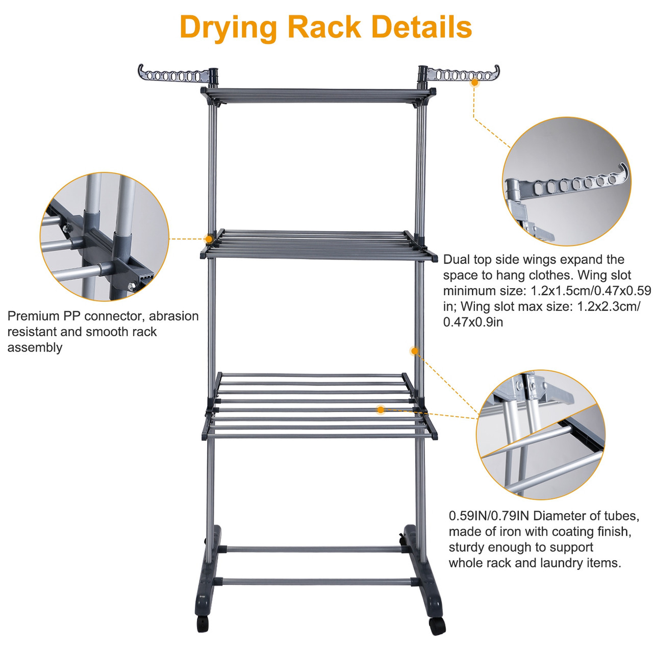 Rolling Collapsible Clothes Drying Rack product image Rolling Collapsible Clothes Drying Rack product image