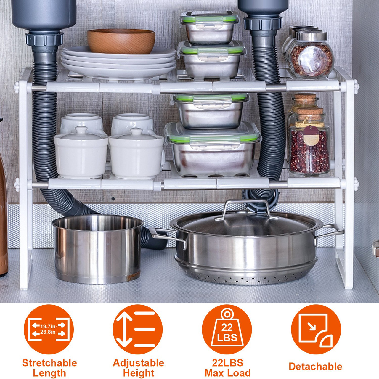 2-Tier Under Sink Organizing Rack product image