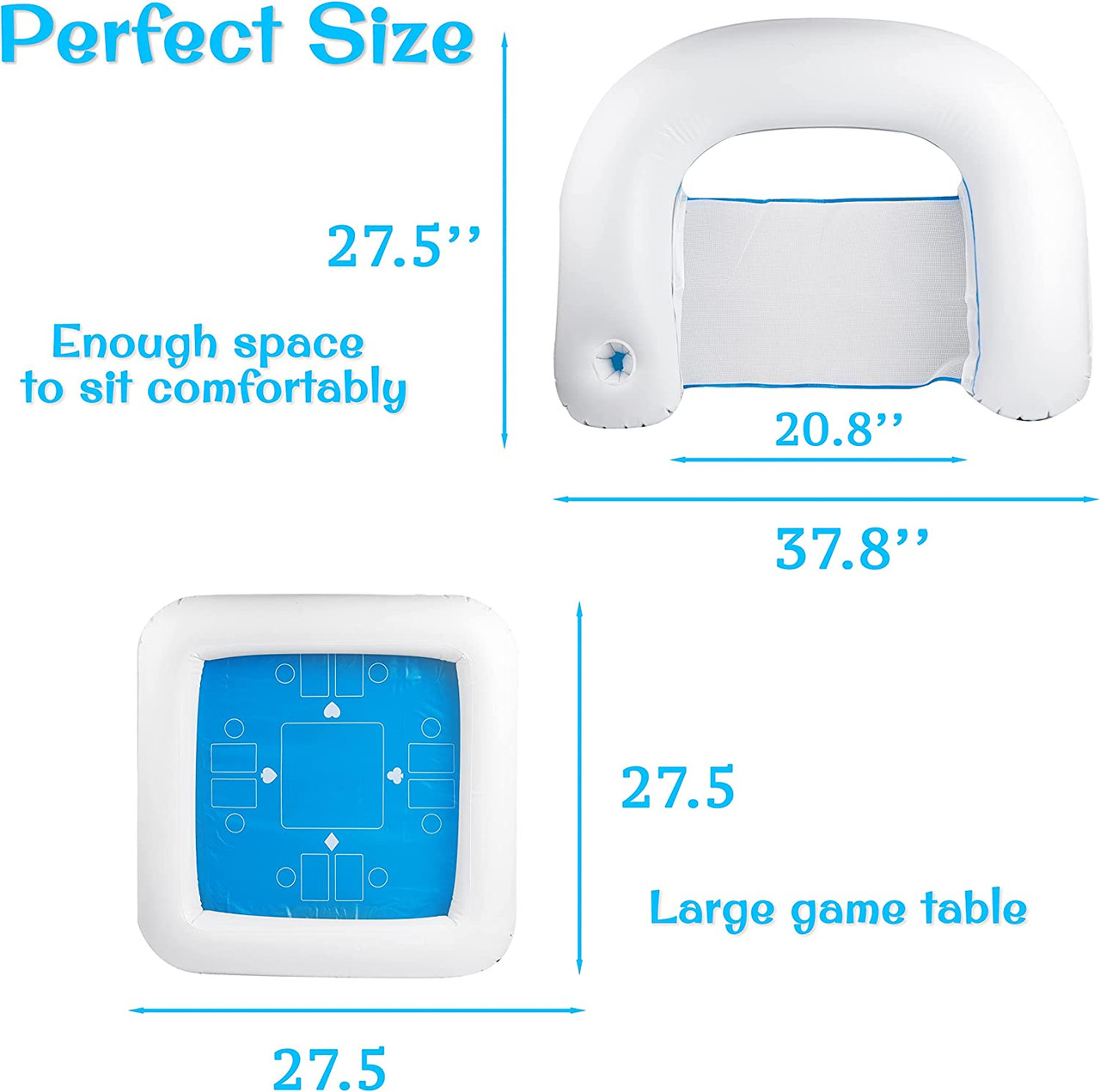 Zone Tech® Inflatable Game Station Set With Waterproof Playing Cards product image