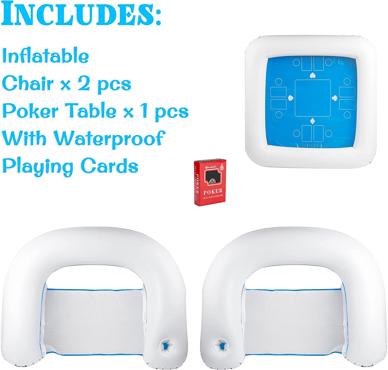 Zone Tech® Inflatable Game Station Set With Waterproof Playing Cards product image