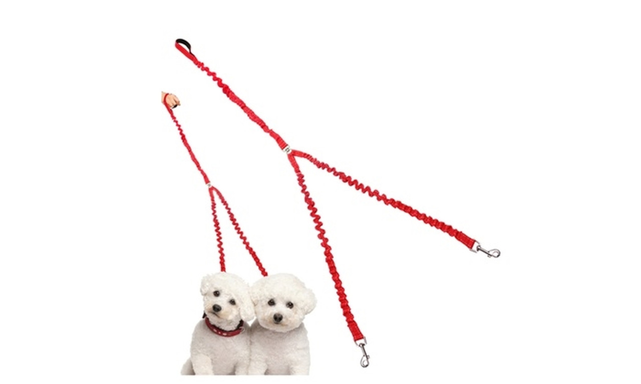 Waloo® Double Dog Bungee Walking Leash product image