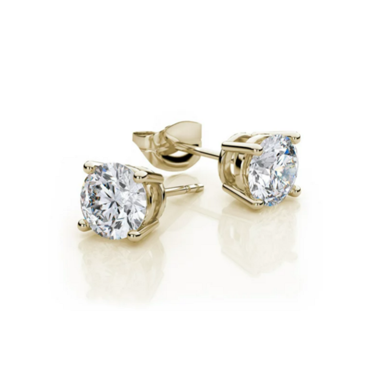 10K Yellow Gold with 2ct. Lab-Created White Sapphire Stud Earrings product image