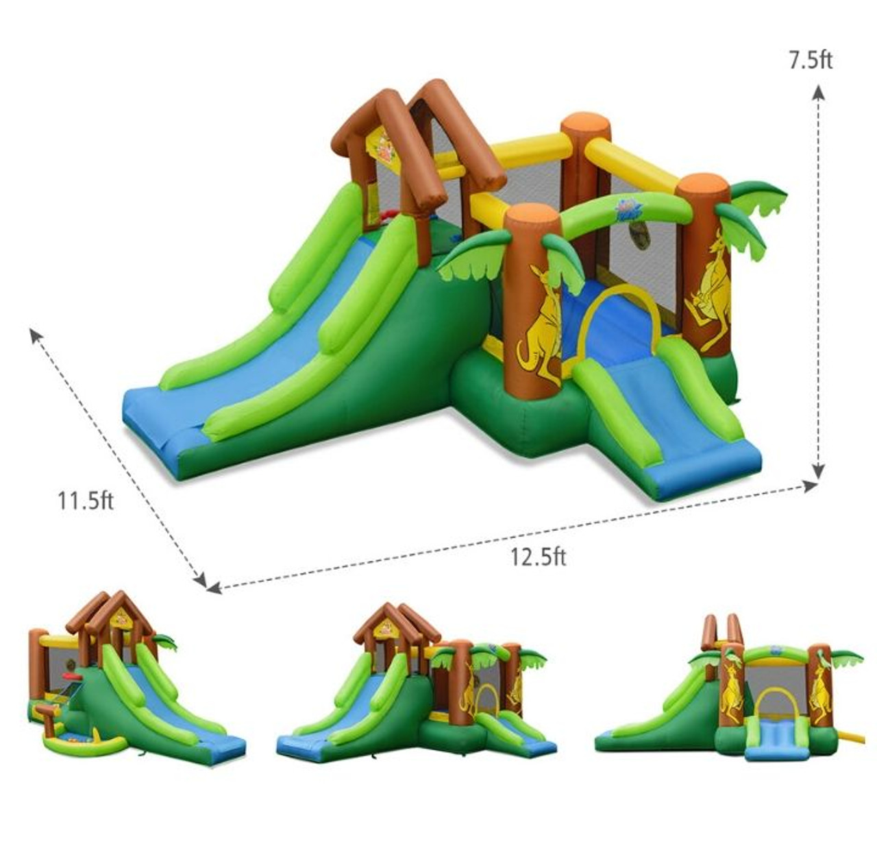 Inflatable Jungle Dual Slide Bounce House + Optional Blower product image