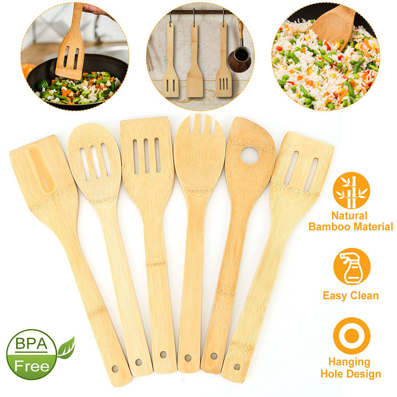 6-Piece iMounTEK Bamboo Cooking Utensils product image