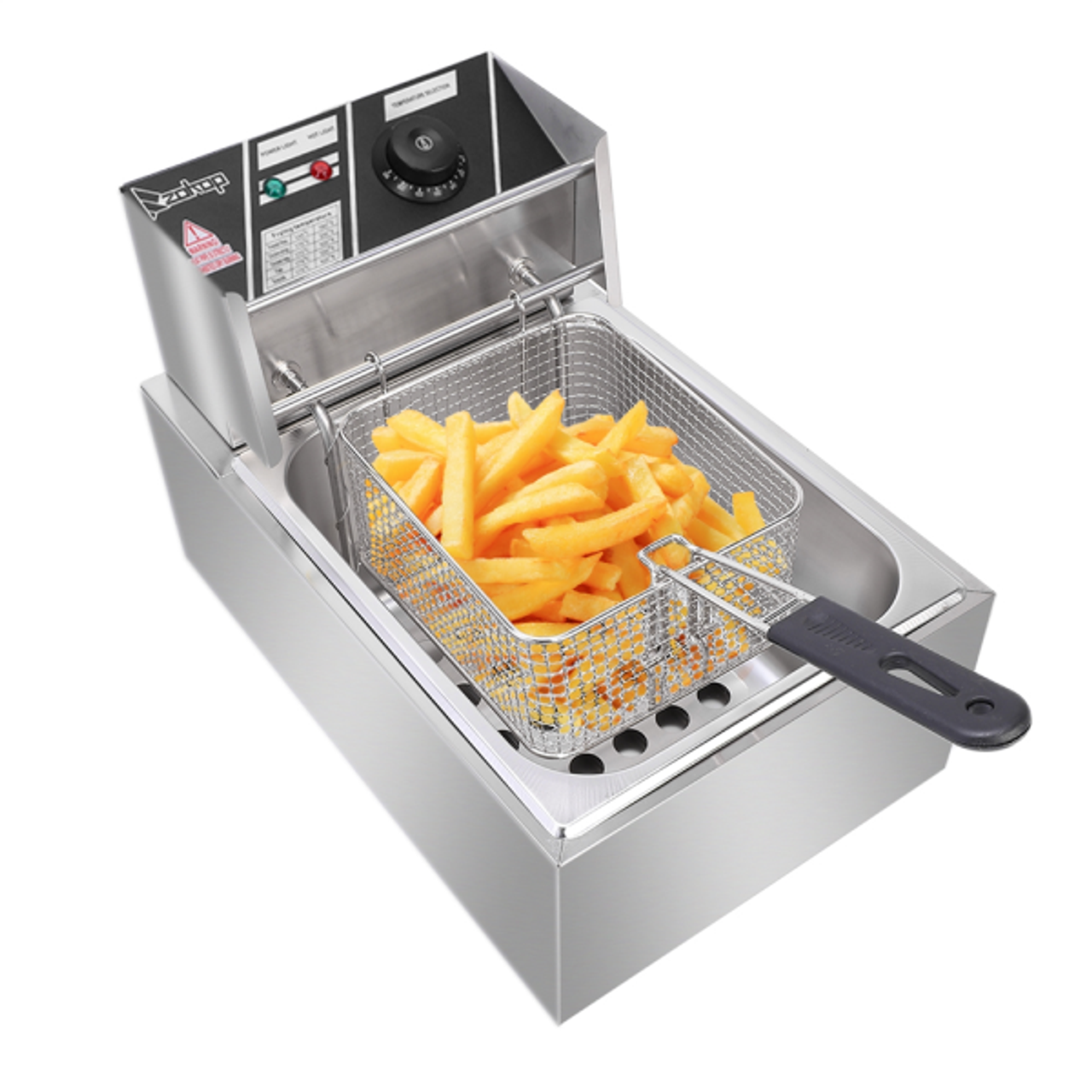 Stainless Steel 2,500W 6.3-Quart Single-Cylinder Electric Fryer product image